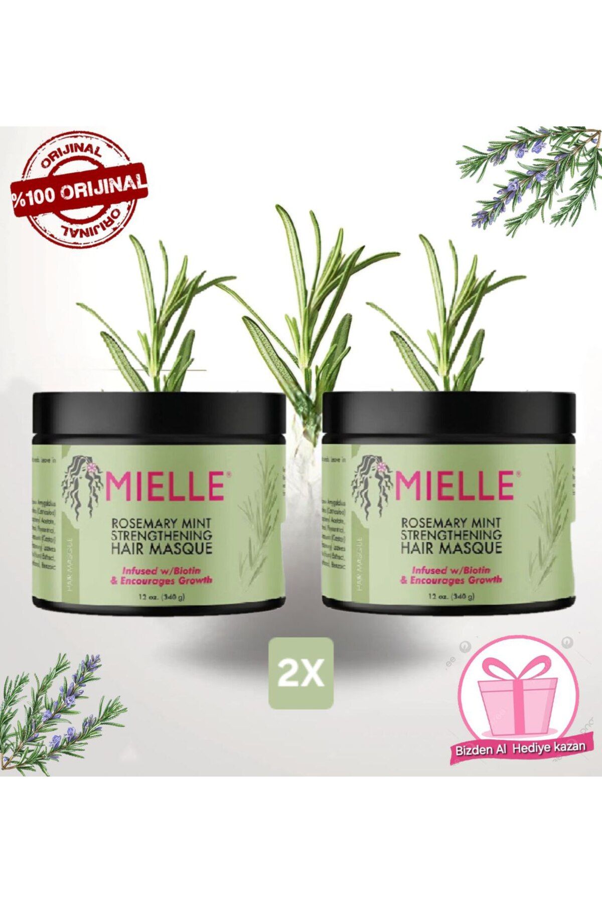 ماسک مو مردانه و زنانه نعناع رزماری تقویت کننده 2 مراقبت YOGO MIELLE