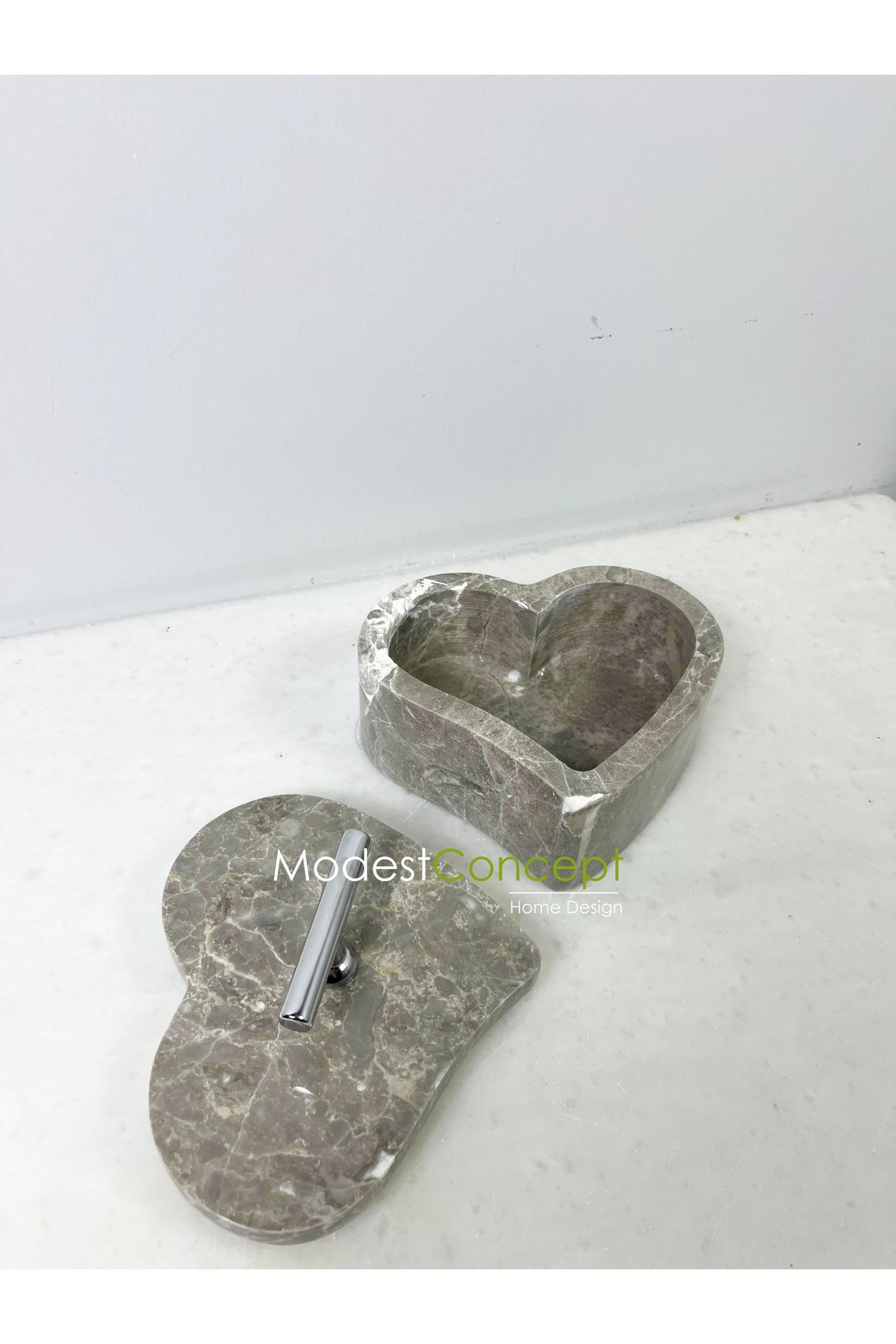 Modestmar-Gray Marble Heart Bowl Silver Handle 5