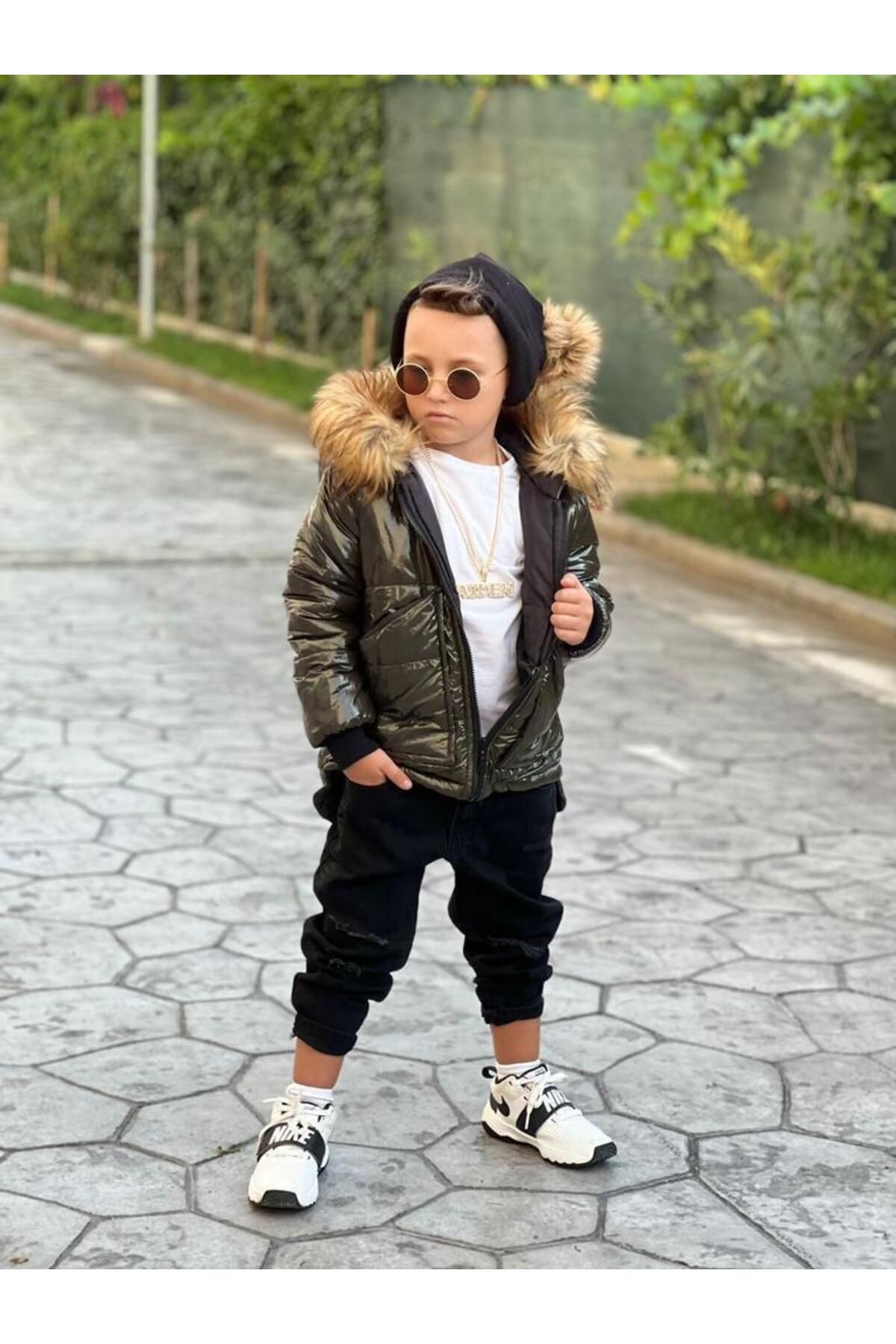 Erkek Çocuk Atkı, Bere Dahil Mont
