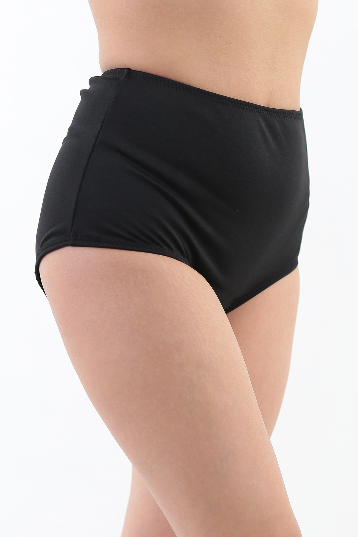 Sea Queen Kadın Büyük Beden Yüksek Bel Likralı Kumaş Toparlayıcı Deniz & Havuza Uygun Bikini Altı görsel 4