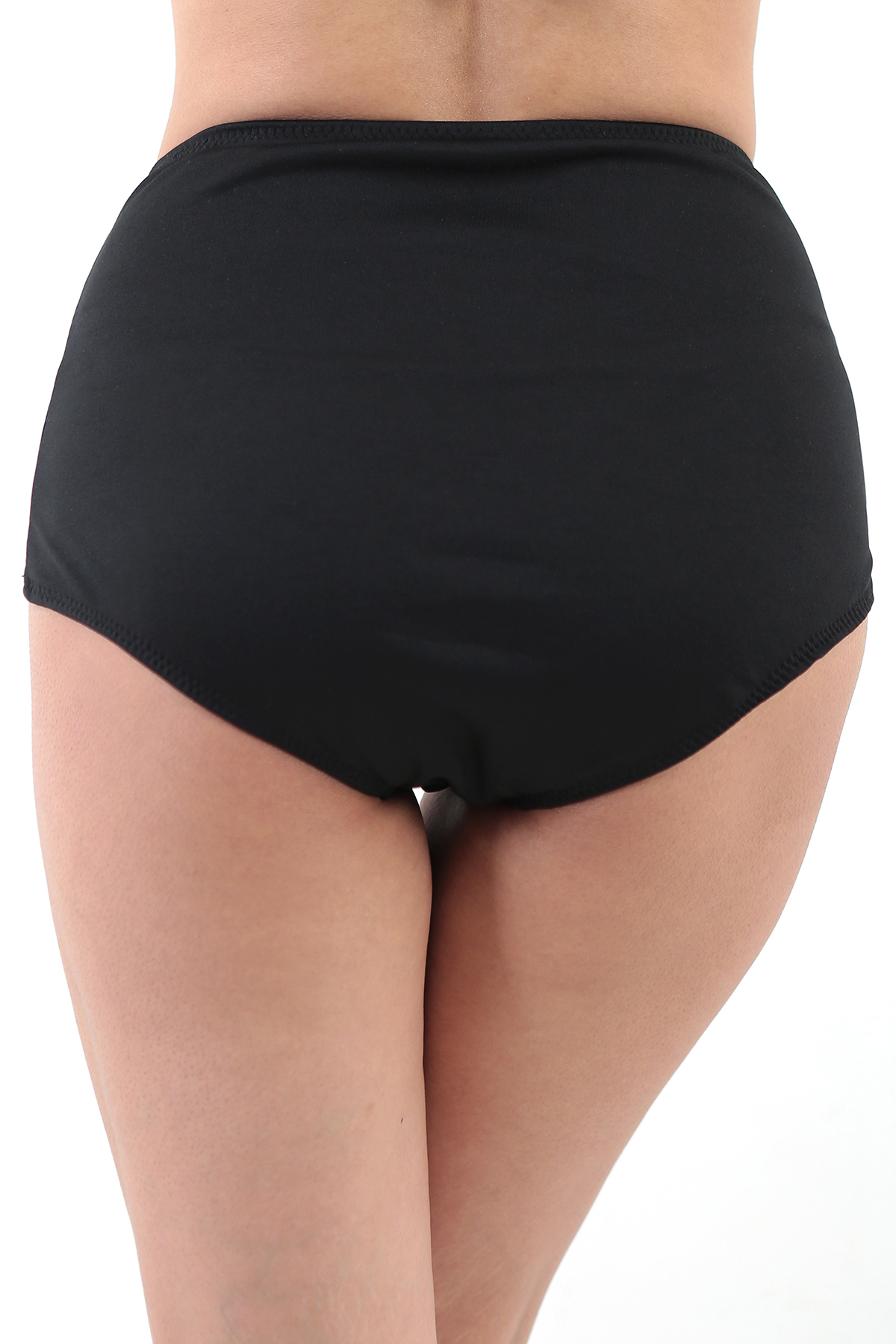 Sea Queen Kadın Büyük Beden Yüksek Bel Likralı Kumaş Toparlayıcı Deniz & Havuza Uygun Bikini Altı görsel 5