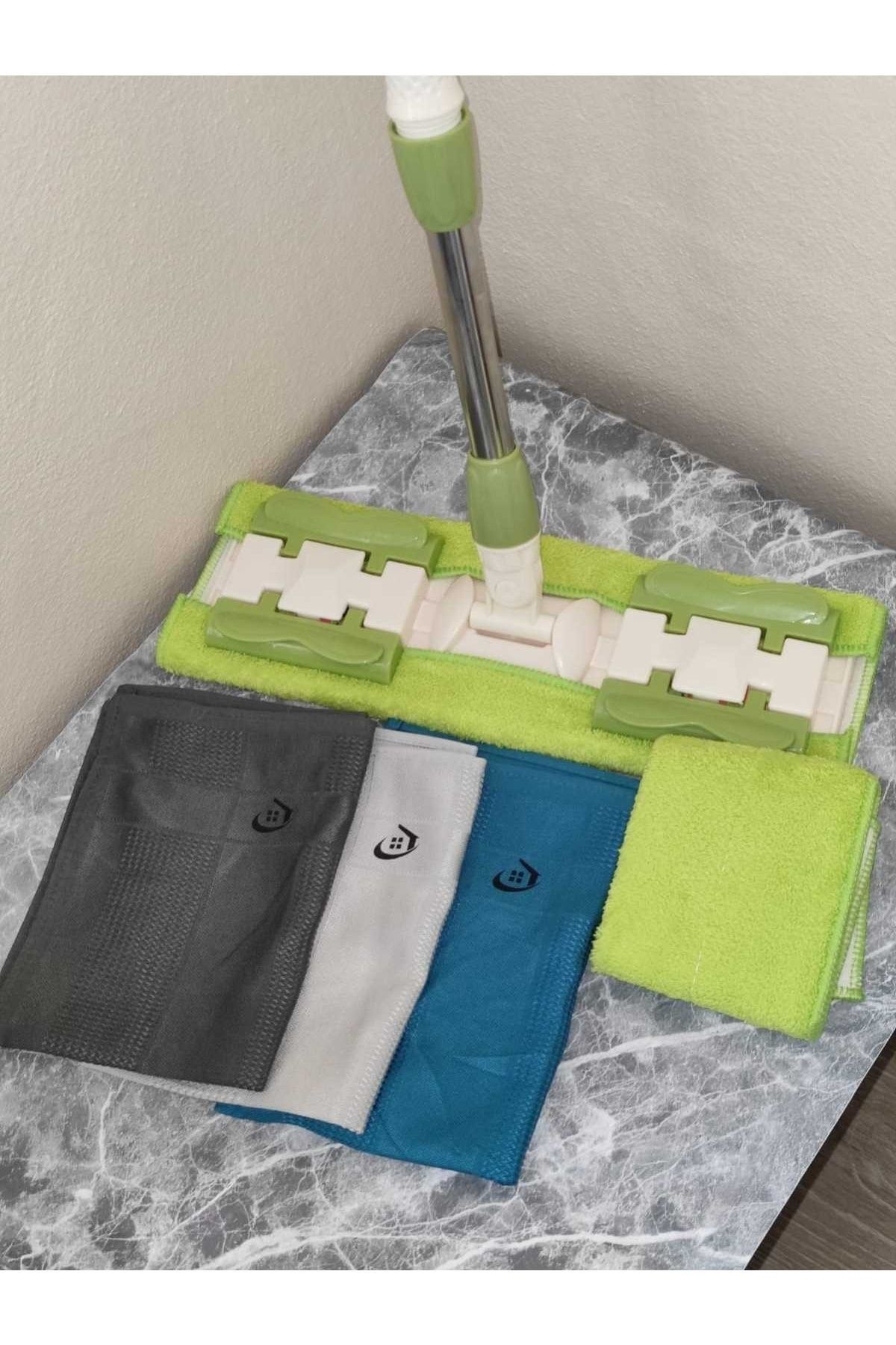 Nehrialem Mandallı Teleskobik Mop (3lü Sihirli Bez) Set Yeşil
