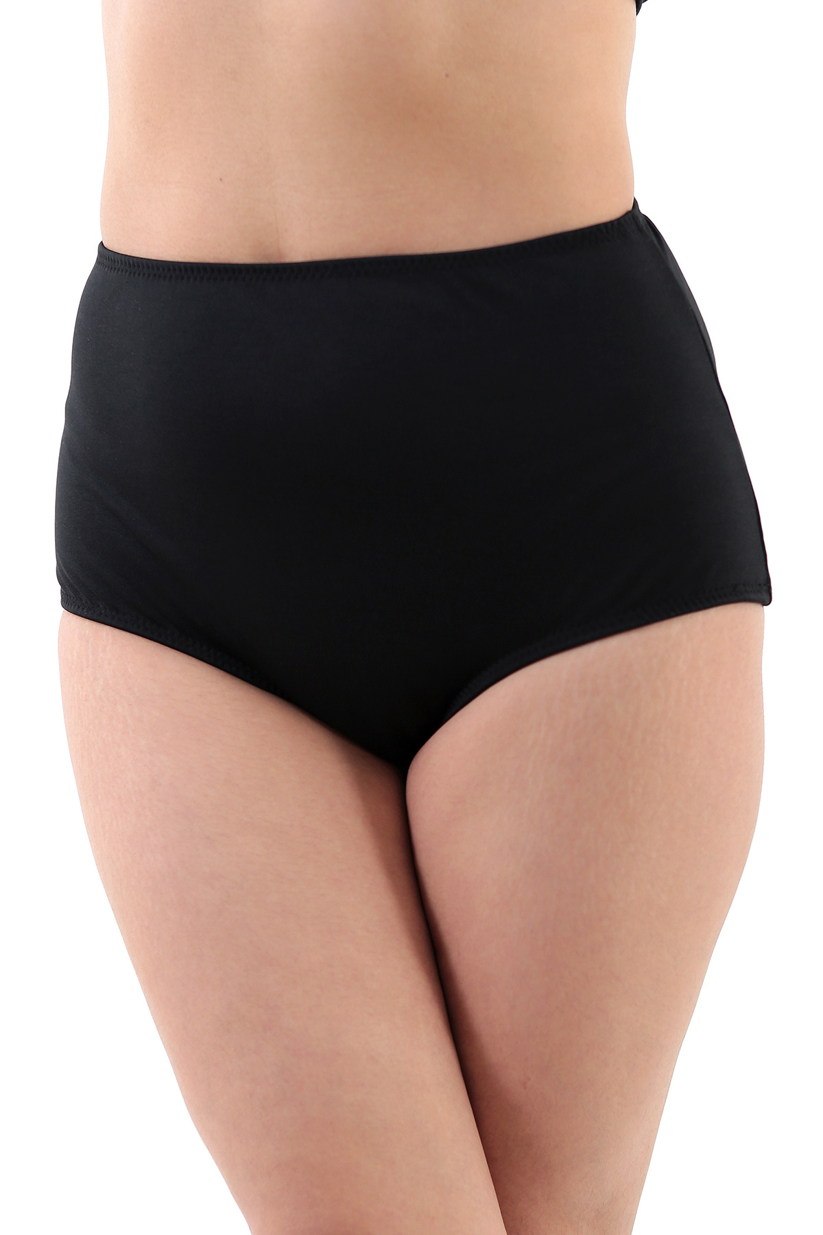 Sea Queen Kadın Büyük Beden Yüksek Bel Likralı Kumaş Toparlayıcı Deniz & Havuza Uygun Bikini Altı görsel 3