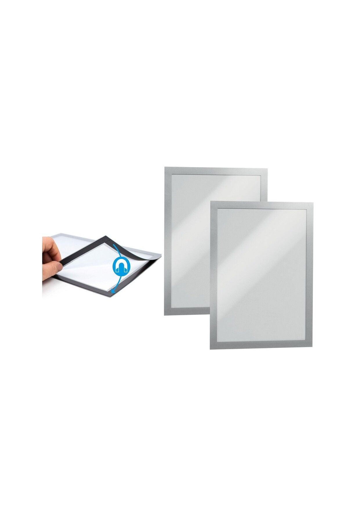 Hdg-Aluminum Color Double Magnet Magnet Picture Announcement Board - Adhesive Fireplace Frame 10X15 cm 2