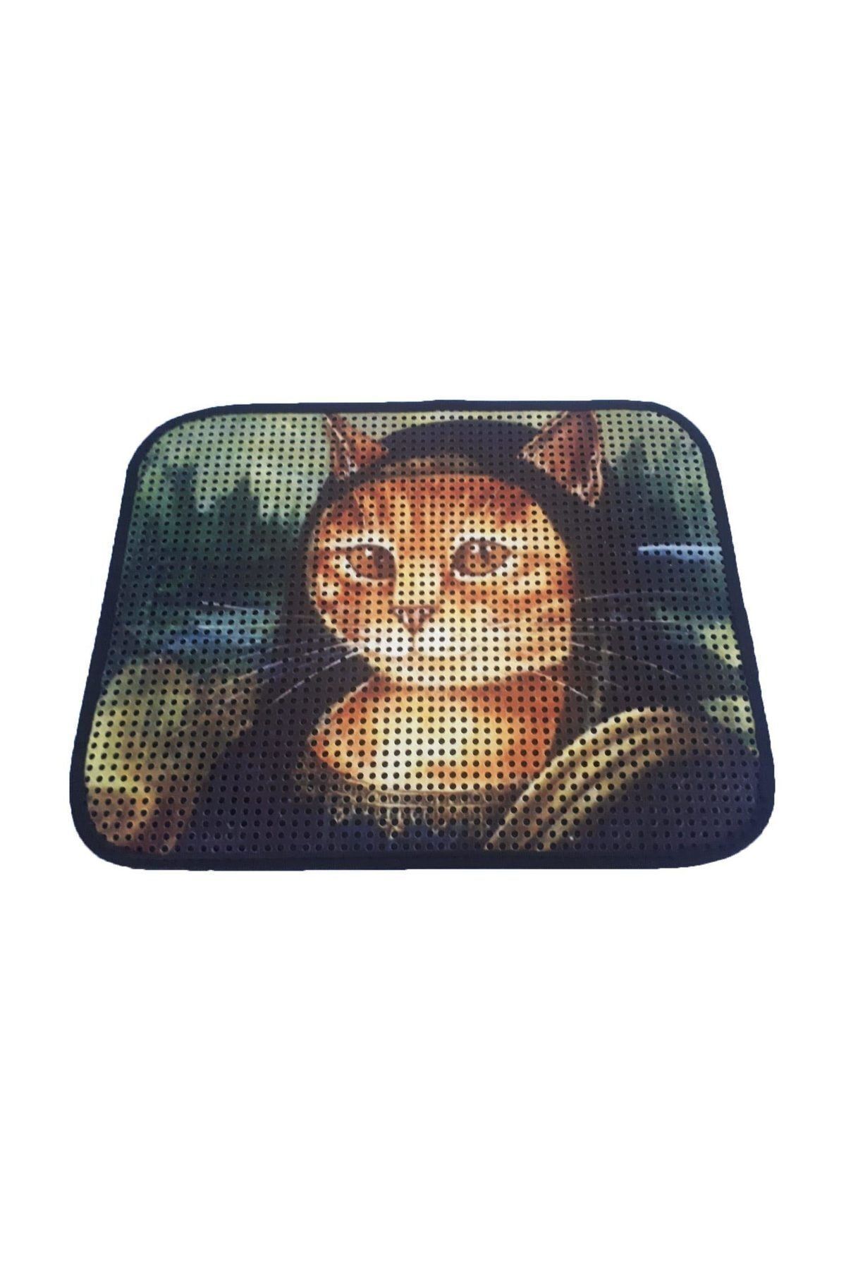 Miapet Elekli Desenli Kedi Tuvalet Önü Paspası 60 X 45 Cm Mona