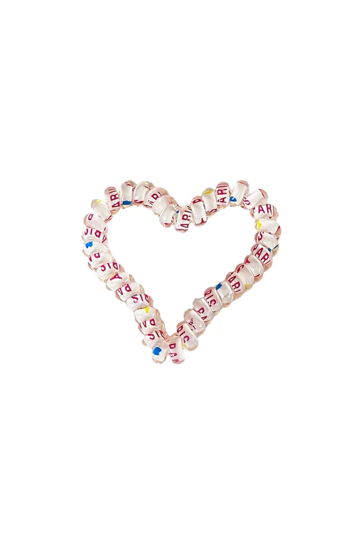 little Luv-White Color Heart Spiral Rubber Buckle 1