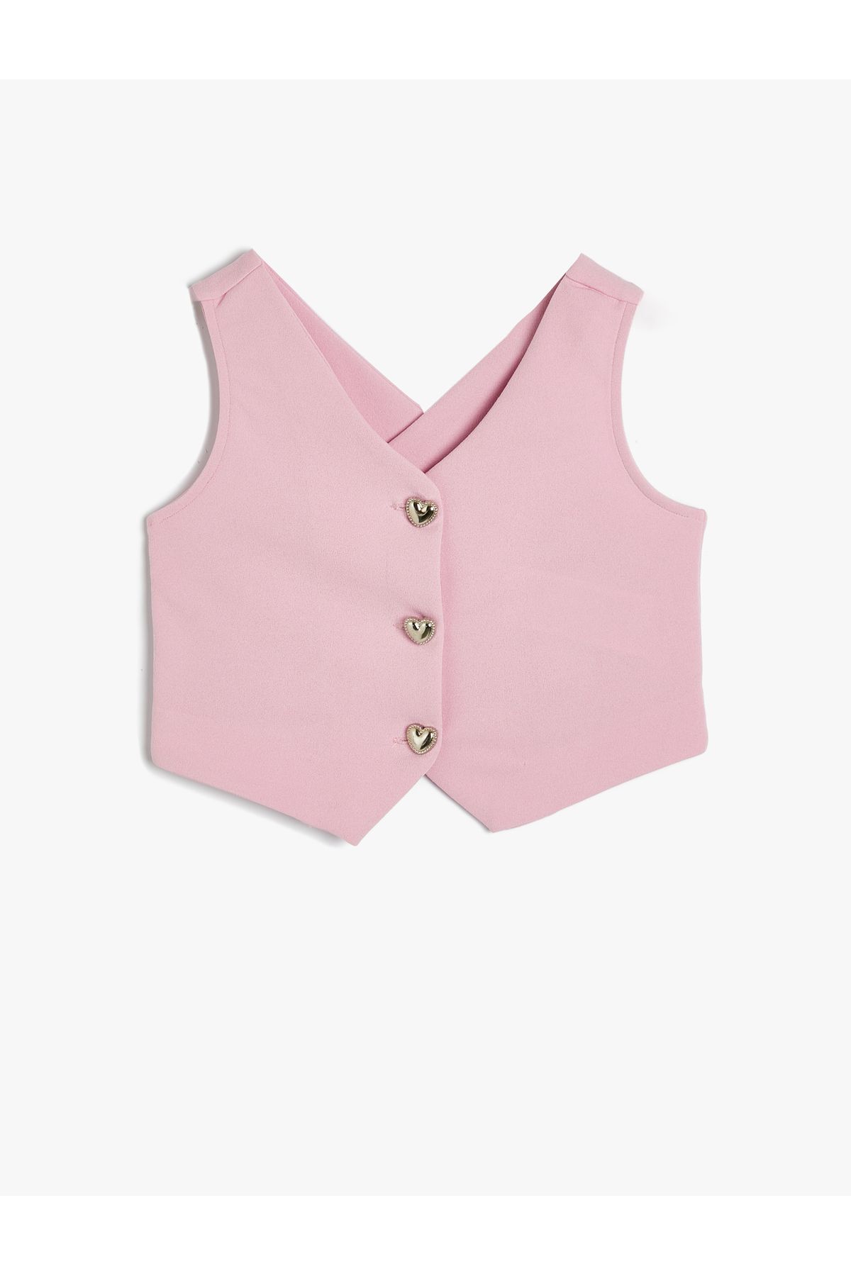 Koton-Crop Vest with Cross Heart Button Detail on the Back 1