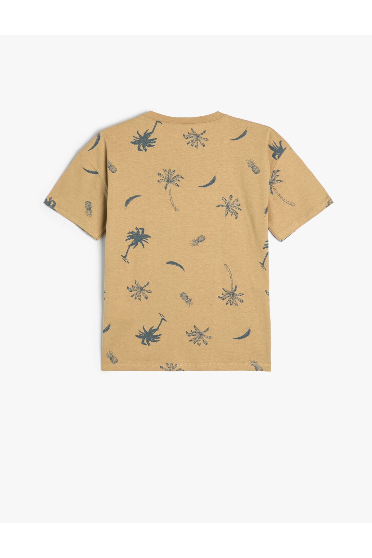 Koton-T-Shirt Palm Tree Printed Short Sleeve Crew Neck Cotton 2