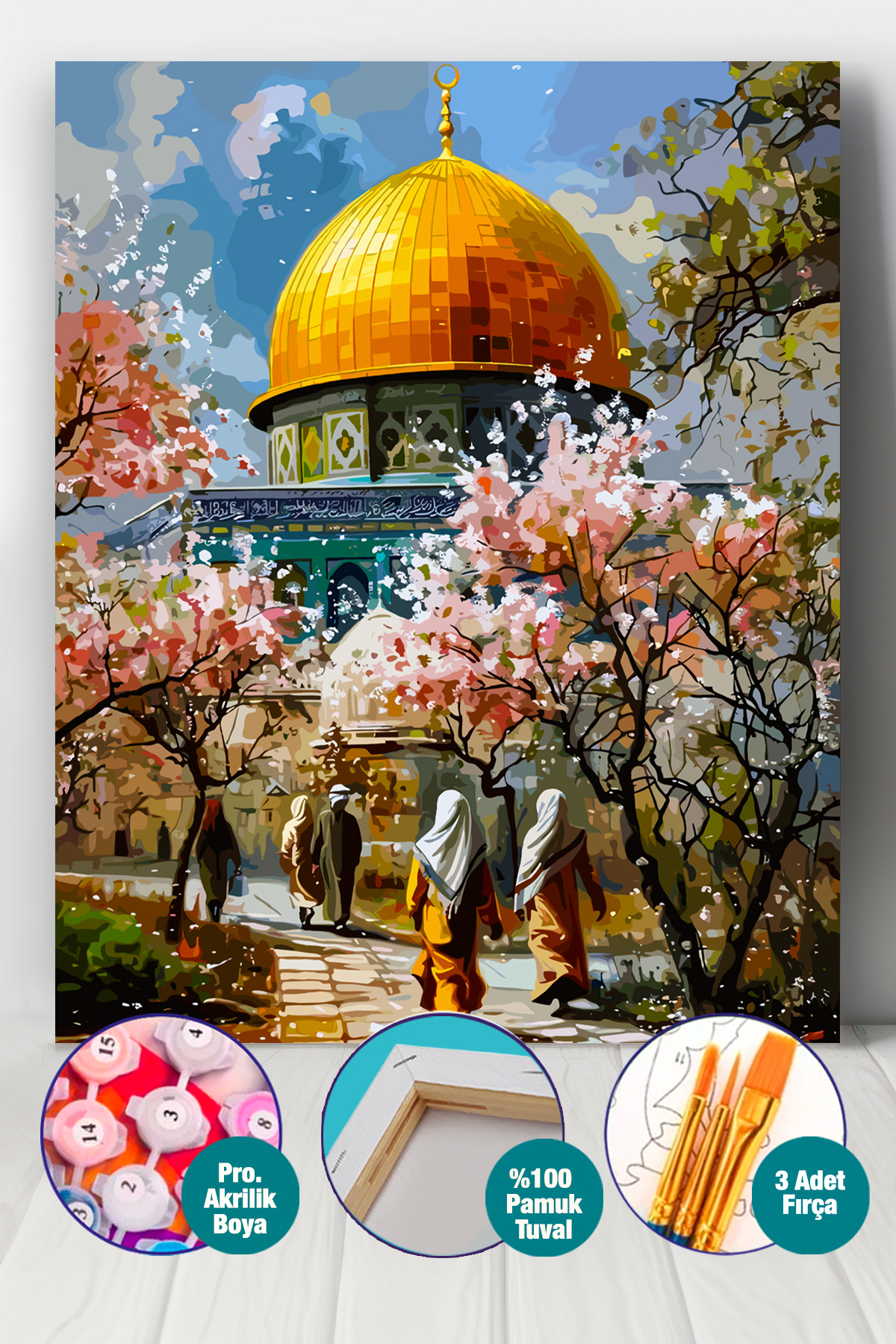 Picasso Sayılarla Boyama Numaralı Tuval Seti Fırça Boya Dahil 40x50 Cm Kudüse Yolculuk