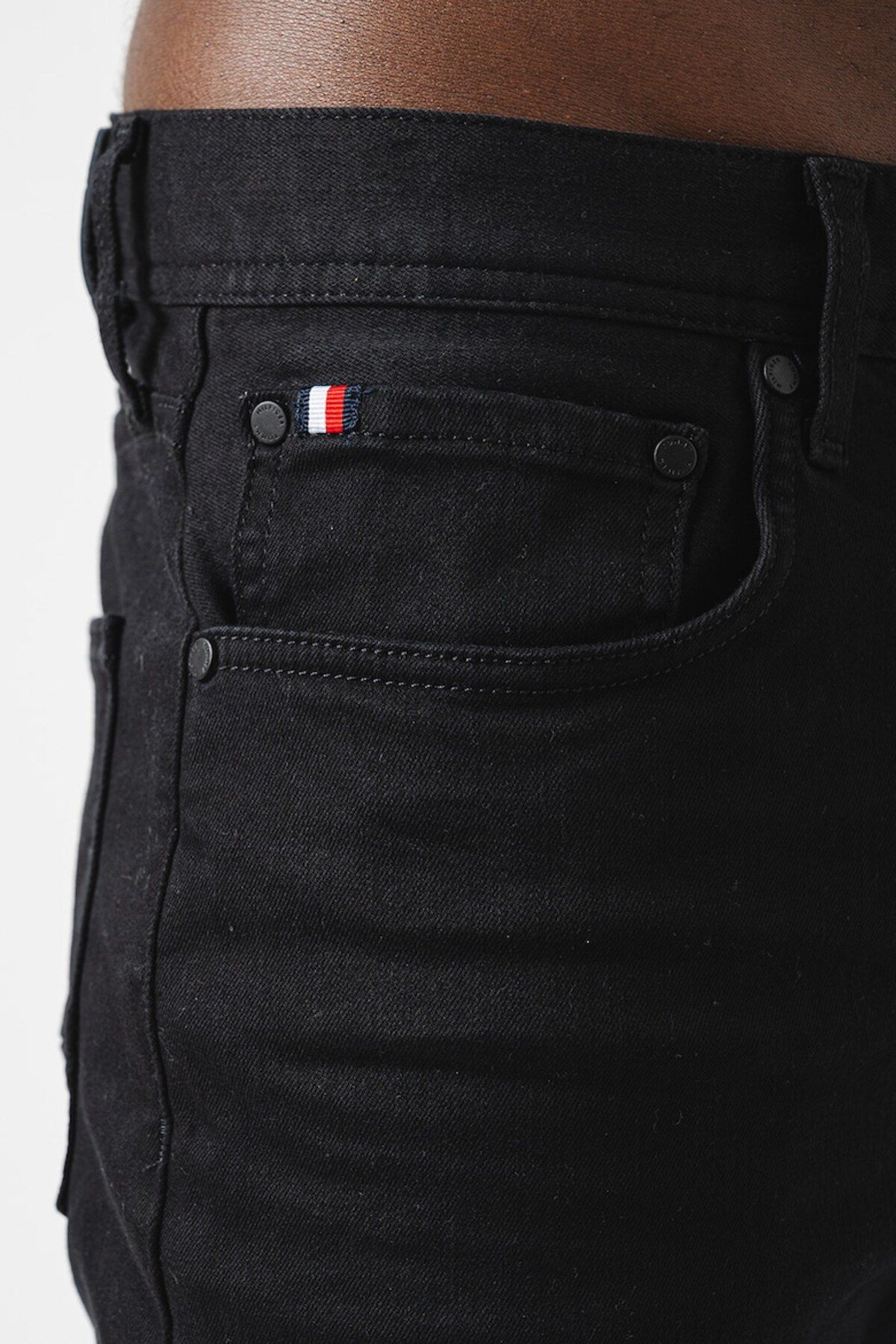 Tommy Hilfiger-Men's Cotton Regular Waist 5 Pockets Button Black Jeans Mw0Mw35729-1B6 6