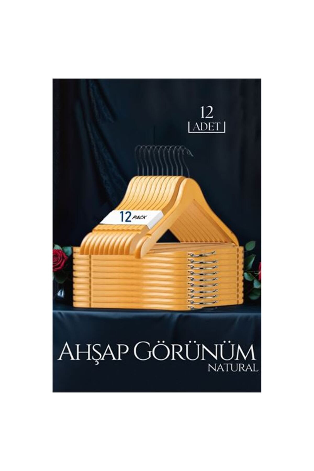 BirdoluSepet Engithalat Natural Ahşap Görünüm 12 li Askı Seti Schönbuch Design
