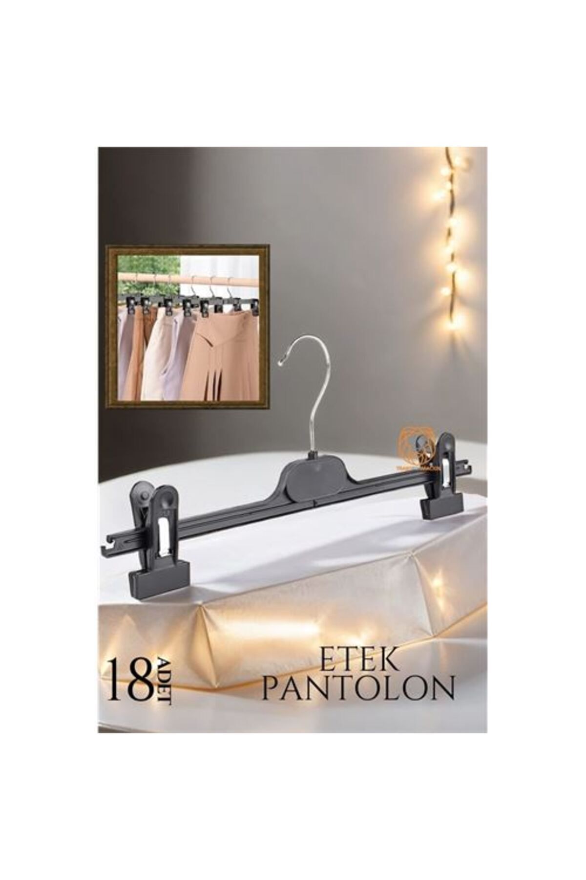 BirdoluSepet Engithalat Etek Pantolon Eşarp Kıskaçlı Askı 18 li SET