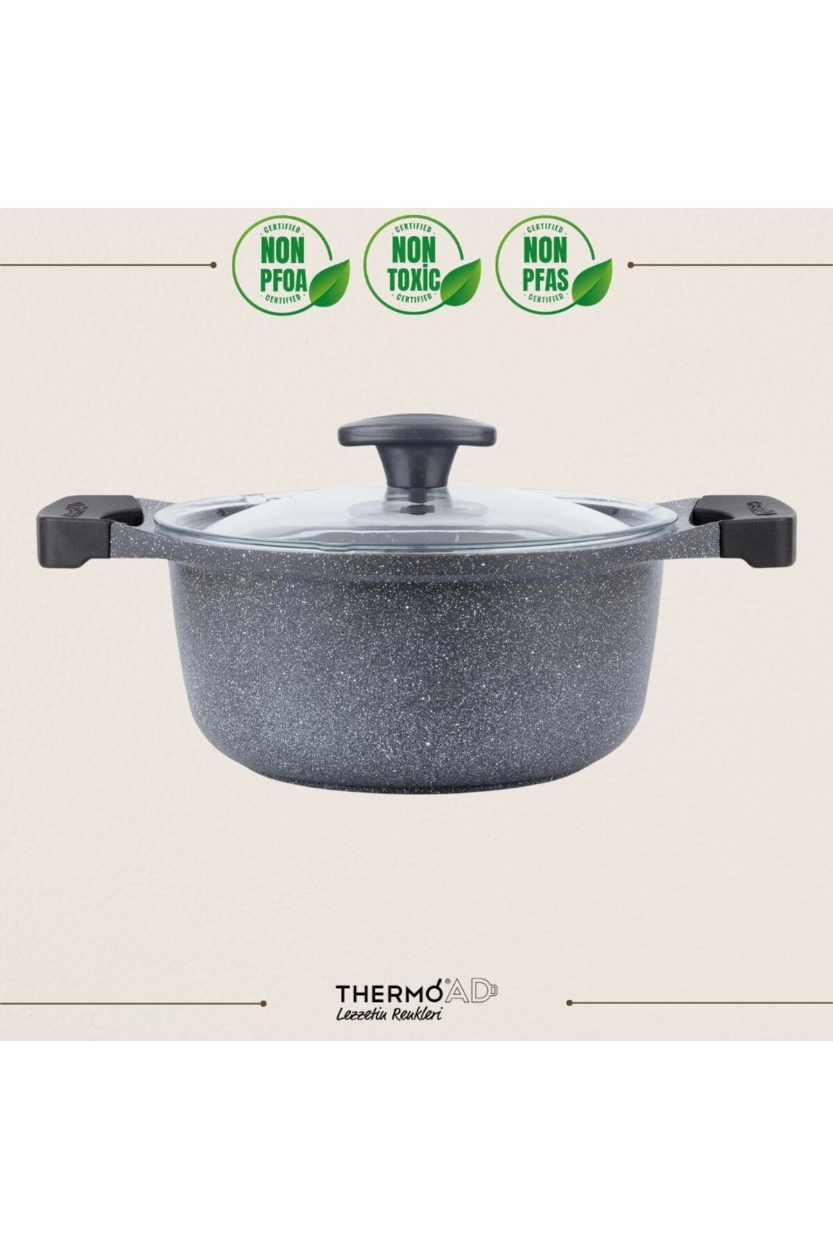 ThermoAD-Graneu Series 18 cm Gray Deep Pot 1