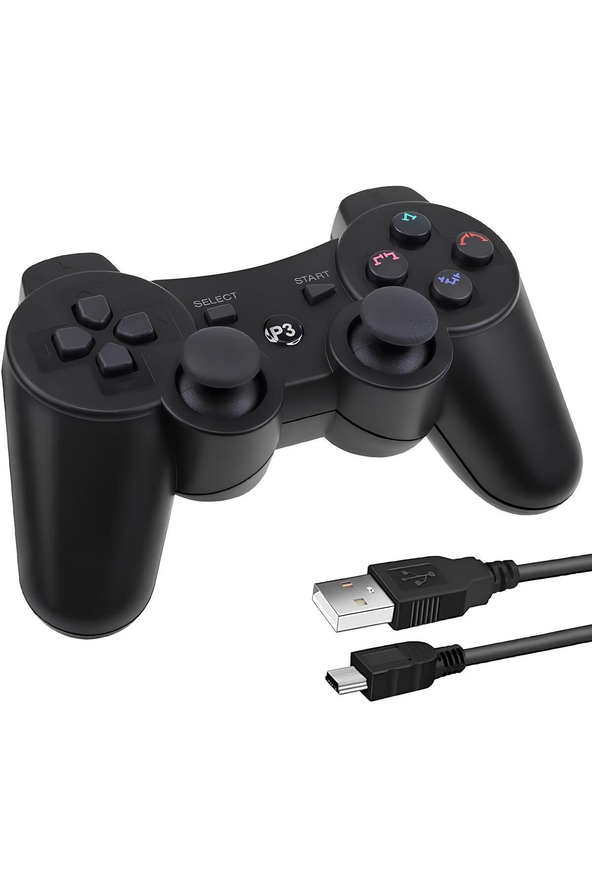 10numara Ps3 Uyumlu Kablosuz Oyun Kolu Joystick Şarj Kablosu Hediye