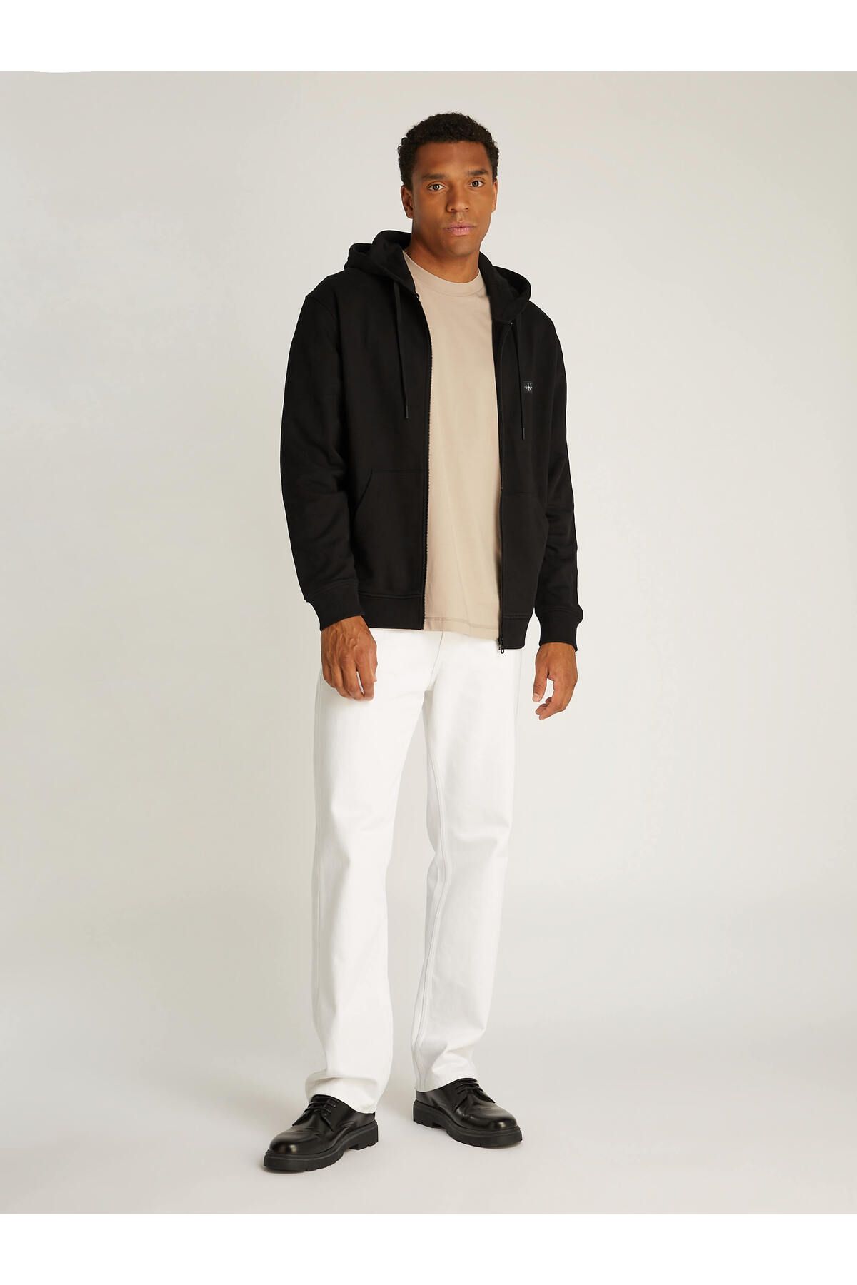 زیپ برچسب بافته شده از طریق HOODIE Calvin Klein