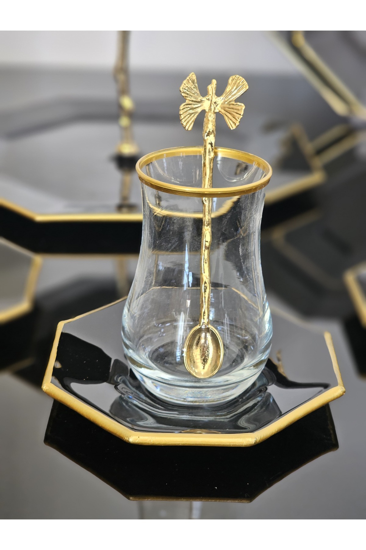 atabey home collection-طقم تقديم شاي كيك مكون من 31 قطعة من الذهب الأسود يتسع لـ 6 أشخاص 8