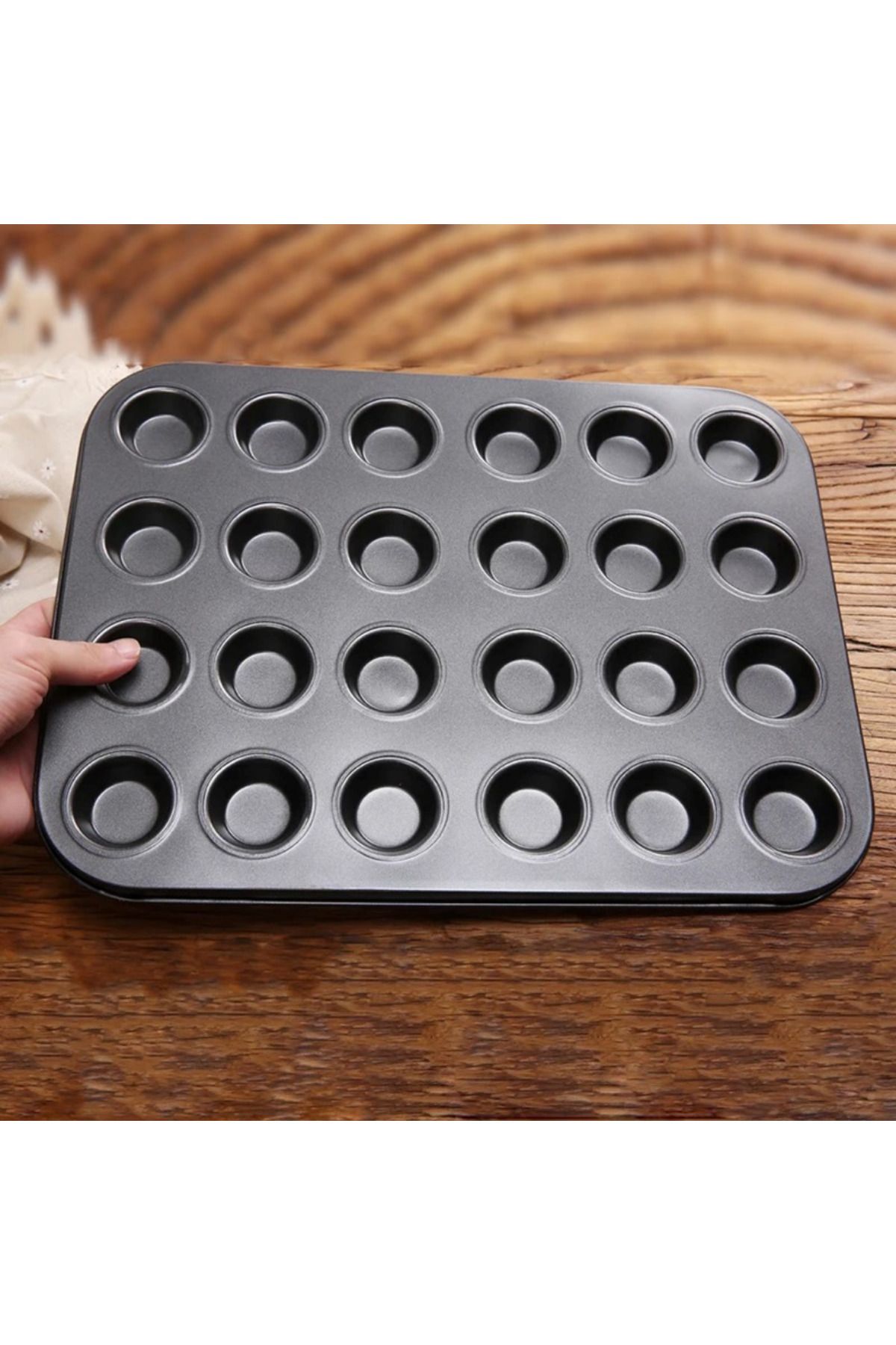 Multiamo-Muffin Cake Mold 24-Piece Cupcake Cookie Pie Mold 24 Capsule Fireproof Baking Tray 35x27 cm 4