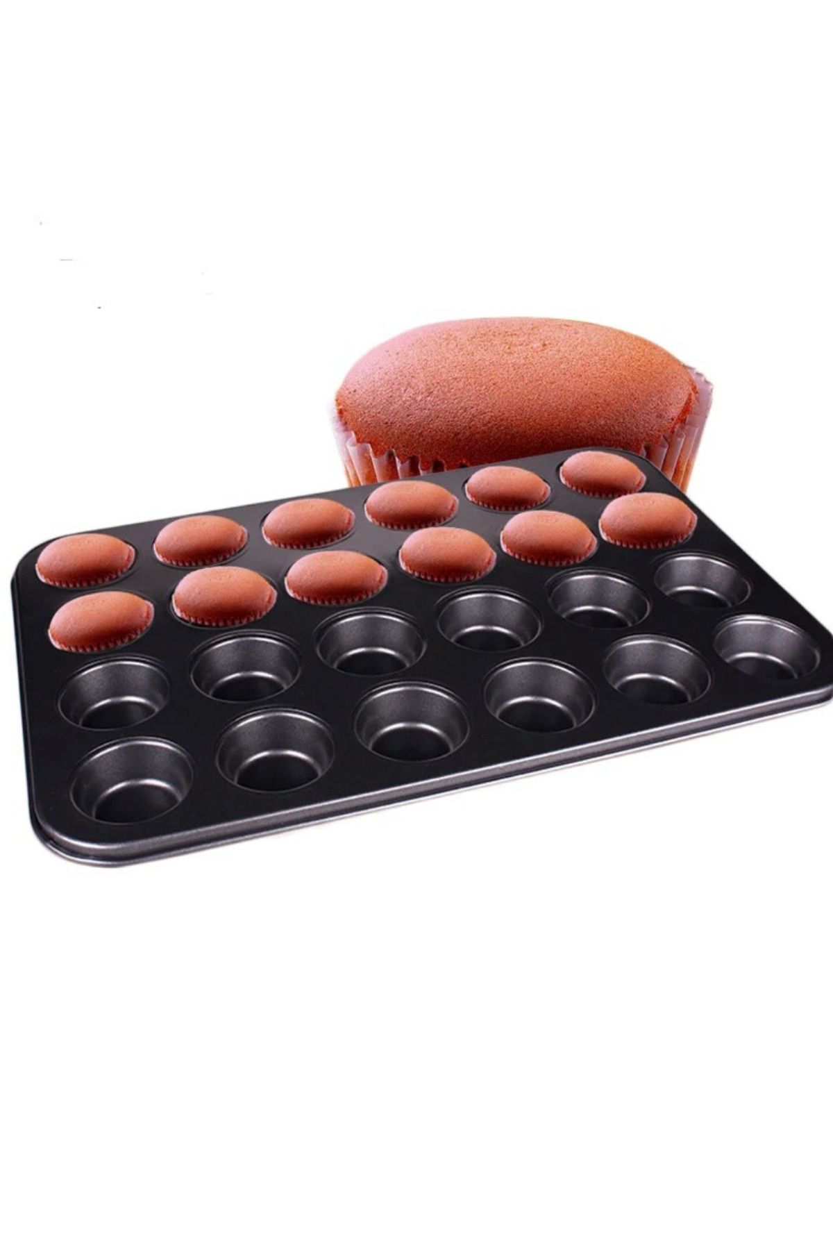 Multiamo-Muffin Cake Mold 24-Piece Cupcake Cookie Pie Mold 24 Capsule Fireproof Baking Tray 35x27 cm 2