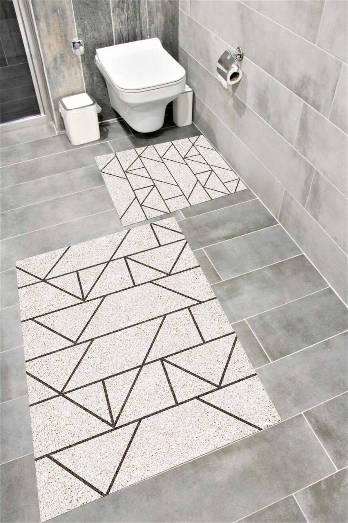 Bordo Halı Su Emici Yumuşak Kaymaz Taban Sünger Dolgulu Yıkanabilir Dekoratif Banyo Paspası-1159