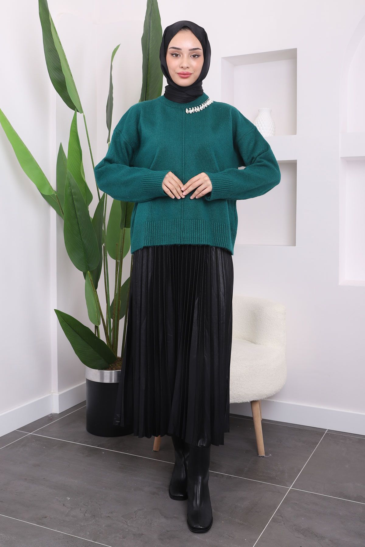 İmajButik-Emerald Collar Stone Shardon Knitwear Sweater 5