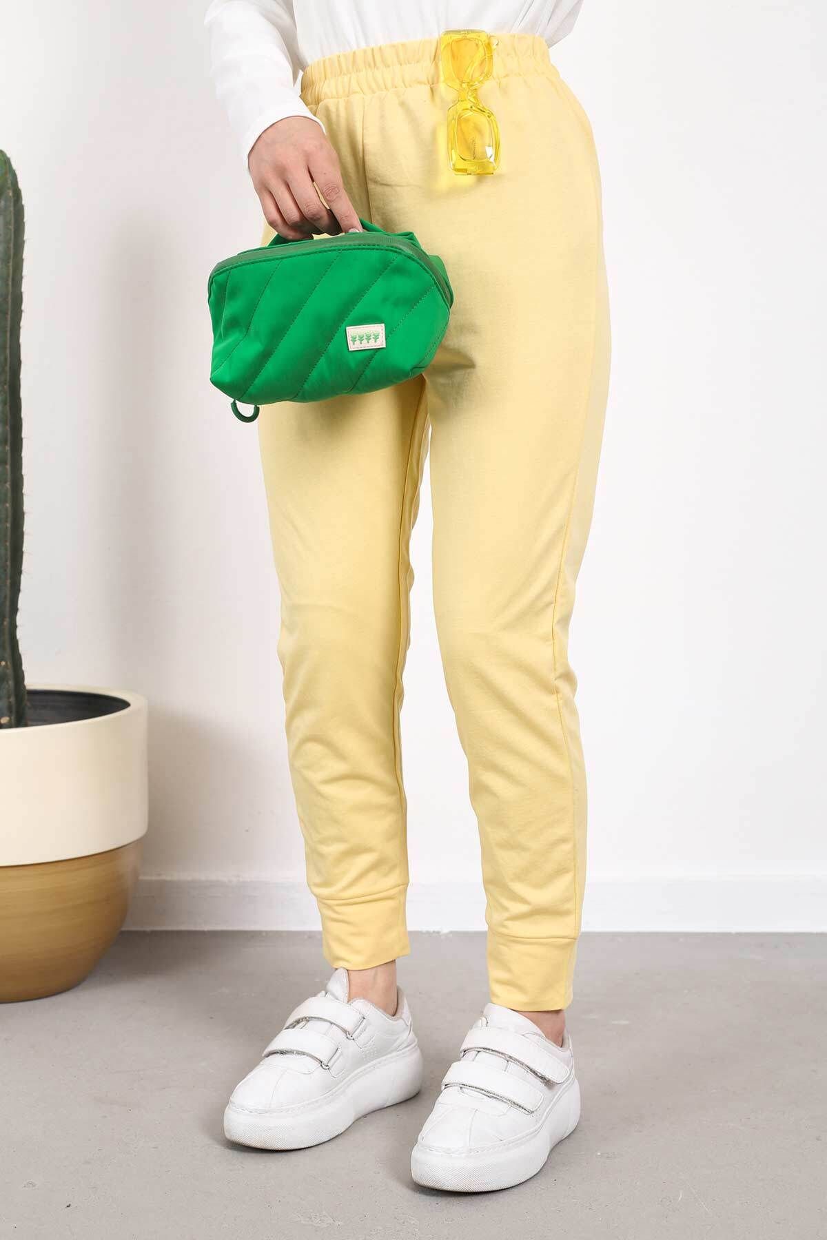 İmajButik-Yellow High Waist Sweatpants 3