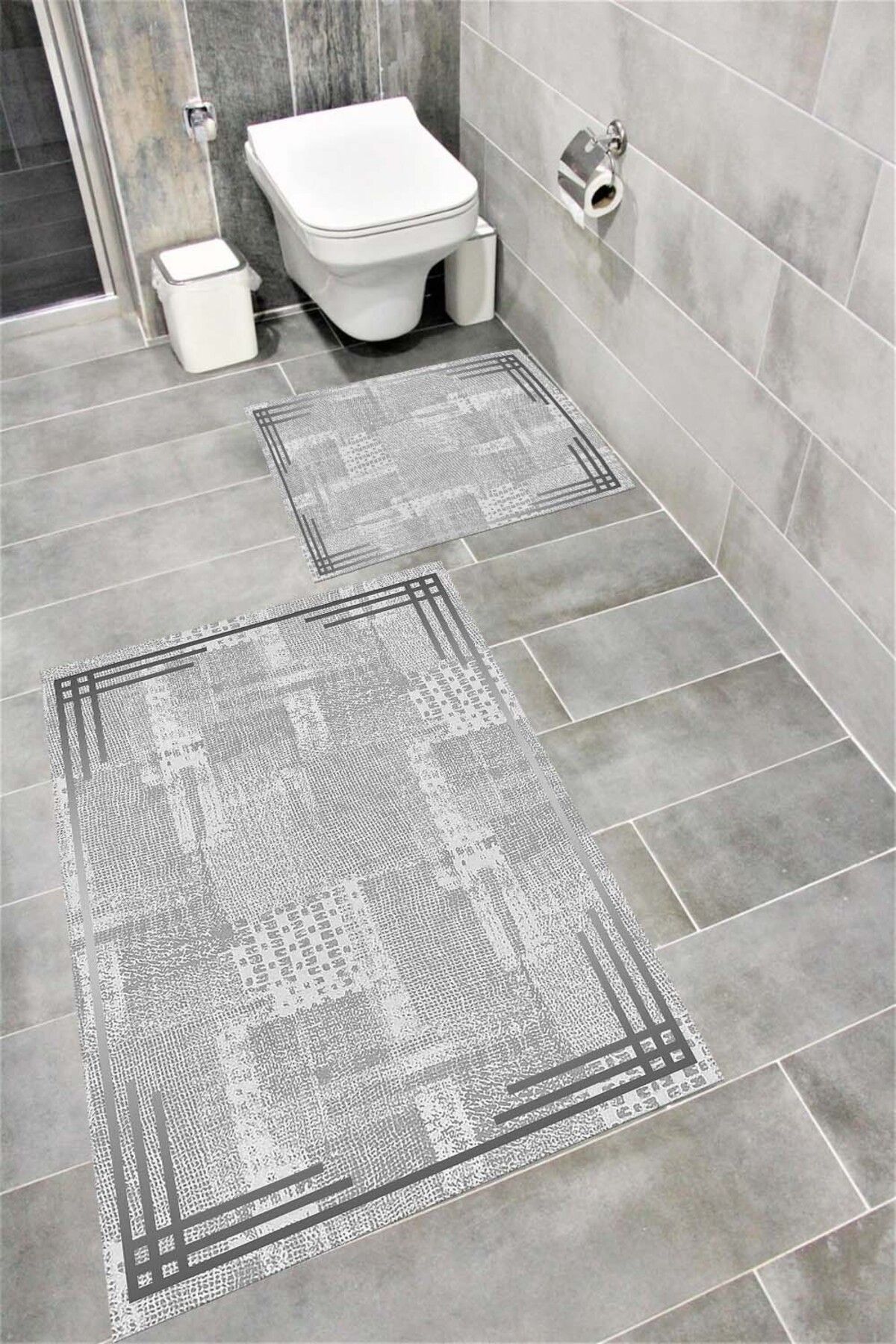 Bordo Halı Su Emici Yumuşak Kaymaz Taban Sünger Dolgulu Yıkanabilir Dekoratif Banyo Paspası-1153
