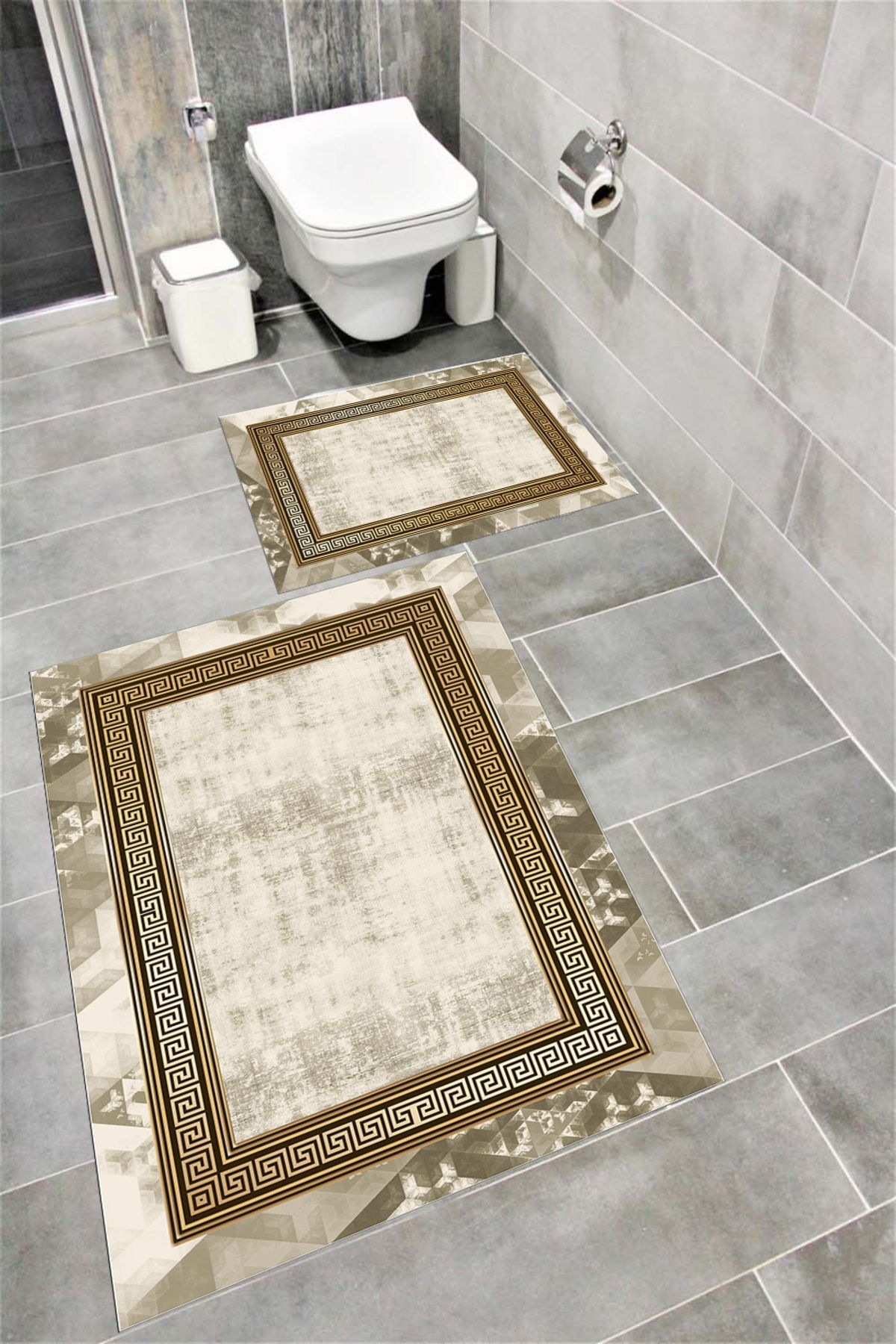Bordo Halı Su Emici Yumuşak Kaymaz Taban Sünger Dolgulu Yıkanabilir Dekoratif Banyo Paspası-1070