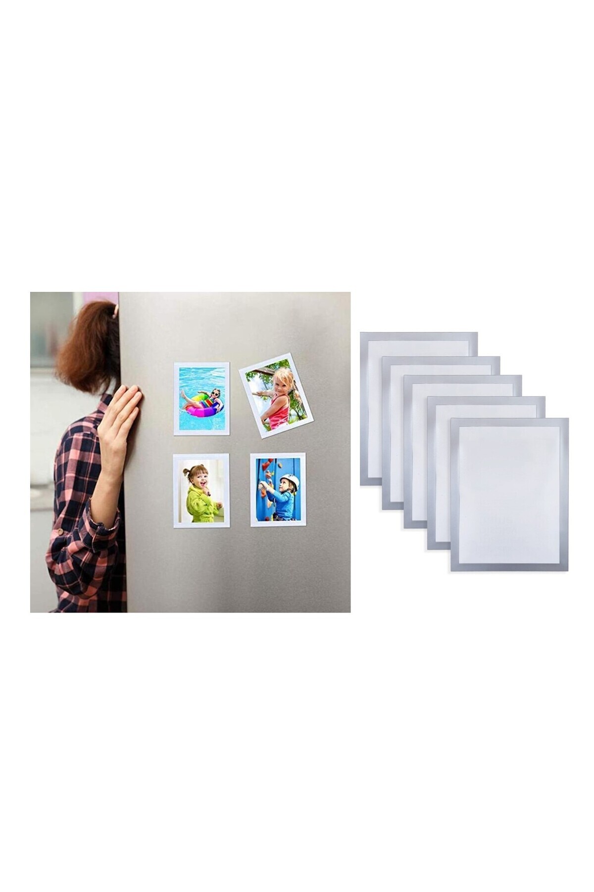 みな様　10枚 Hdg 10 adet Mıknatıslı Şömiz Manyetik Resim Çerçeve Şeffaf Magnet