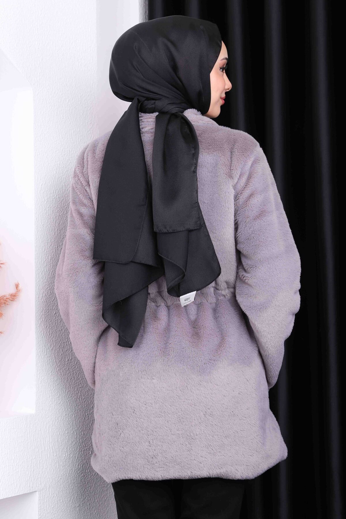 İmajButik-Smoked Zippered Plush Coat 4