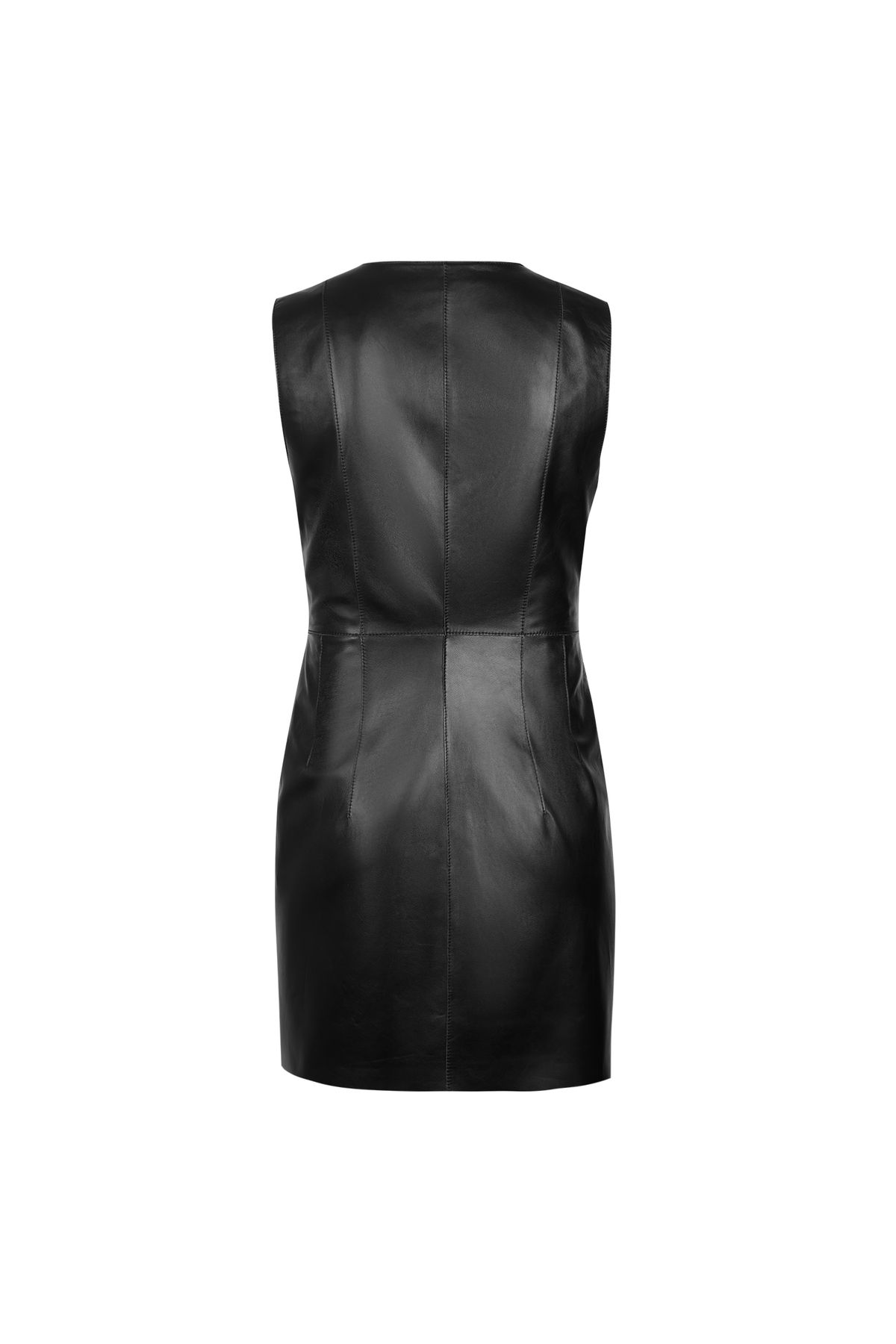 Desa-Arnola Black Women's Double Breasted Leather Dress 4