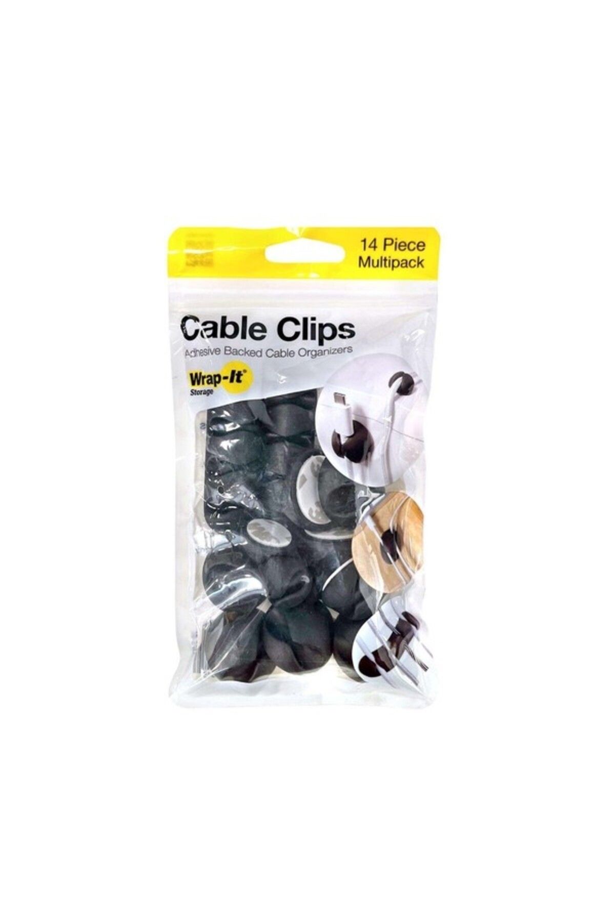 Wrap-It Storage-14-Piece Adhesive Backed Assorted Cable Clips 3