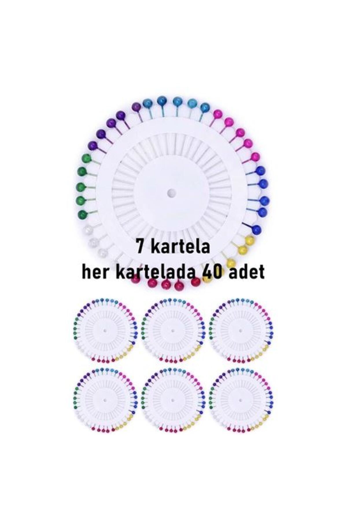 Genel Markalar Renkli Başlı Toplu İğne 280 Adet 718609
