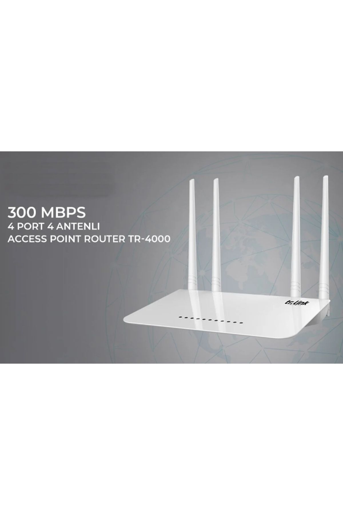 newnet TR-Link 300Mbps 4 Port 4 Antenli Access Point Router - Wifi Repeater  (( TÜRKÇE ))