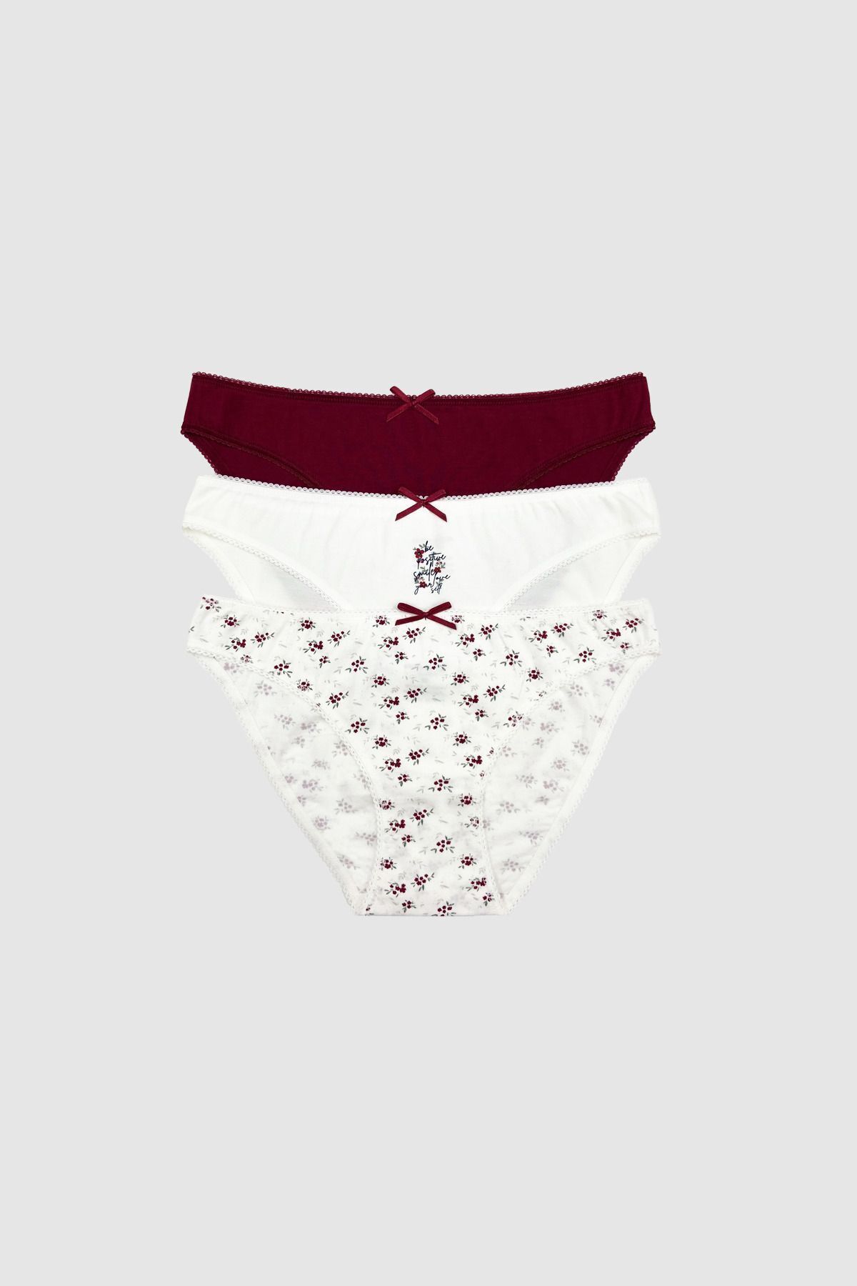 Pierre Cardin-Rosalıe 2700 Cotton 3-Piece Printed and Patterned Economic Panties Pack 1