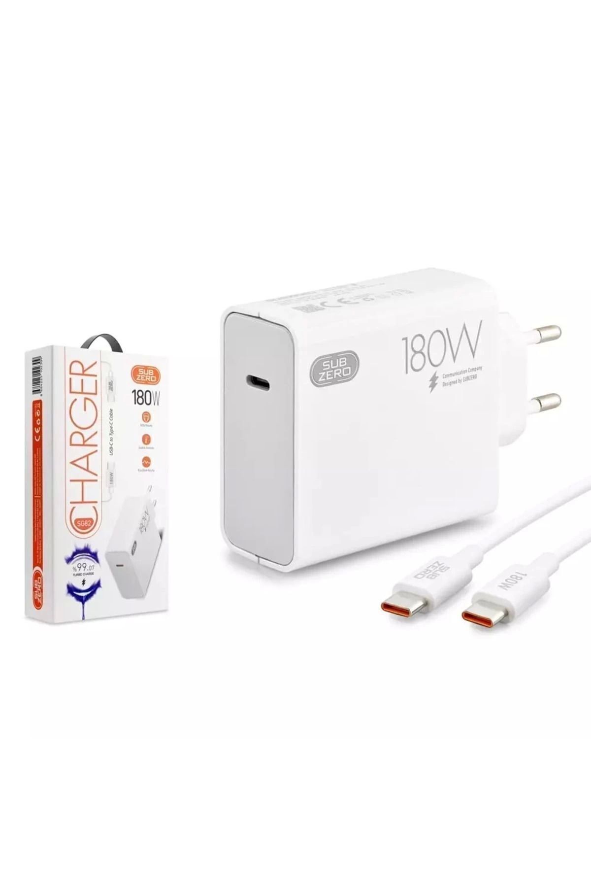 hope try 180w Type-c Pd Kablolu Sg82 Turbo Ev Tipi Şarj Aleti Salise Gösterir
