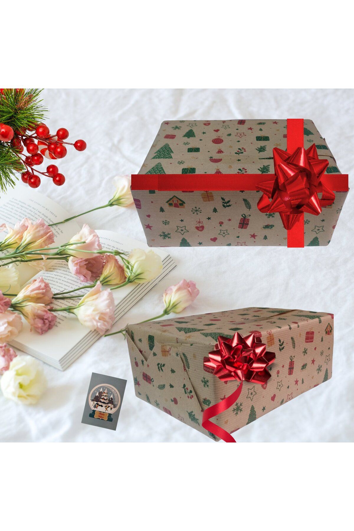 roco paper-Italian Gift Wrapping Paper, Kraft Home, Pine, Floral Pattern Wrapping Paper, No-745F, 70X200 cm 6