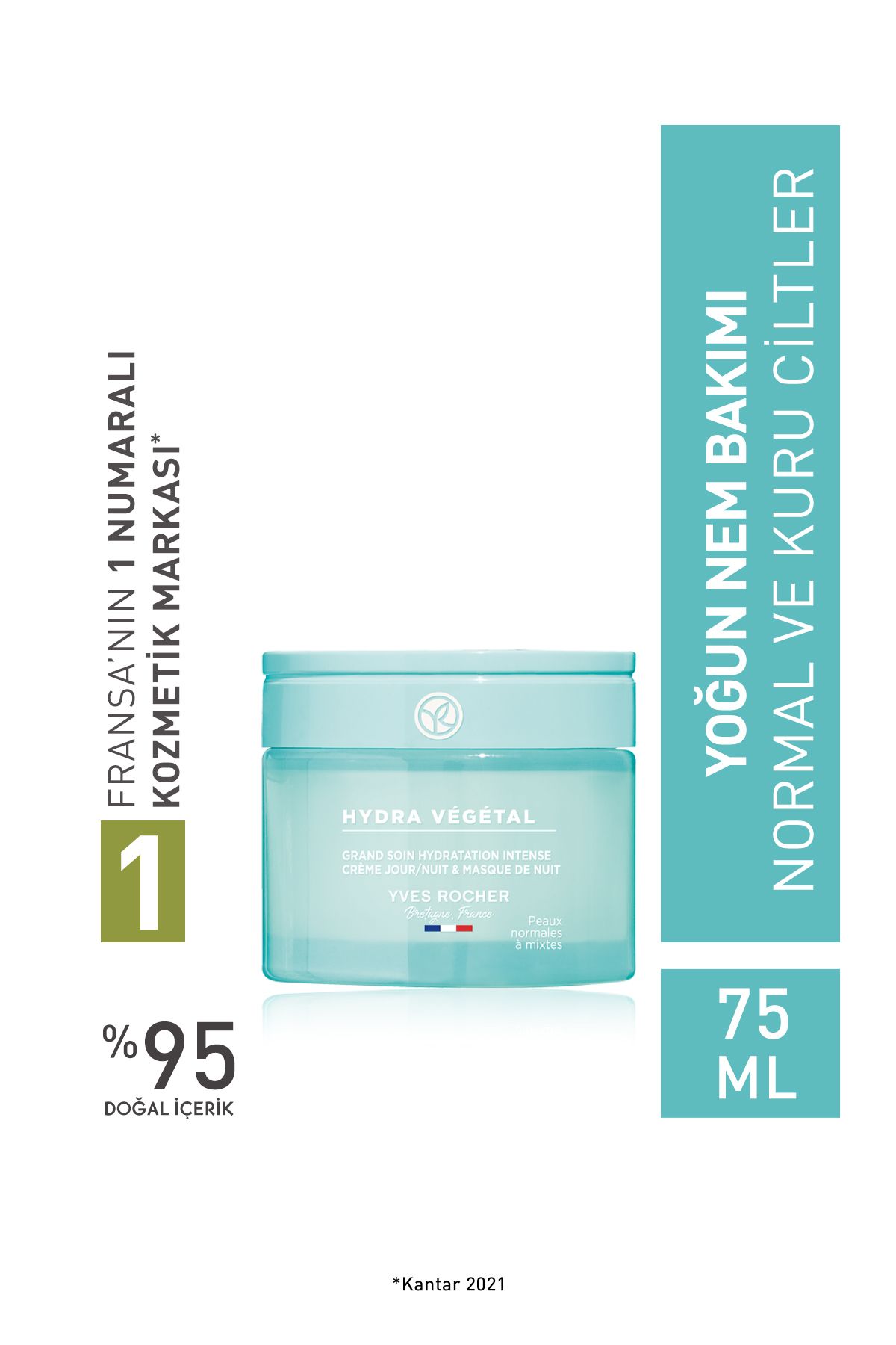 Yves Rocher Ciltlerin Daha Sık Görünüm Verici,Aydınlatıcı ve Pürüzsüzleştirici Yoğun Nemlendirici Krem-75 ml