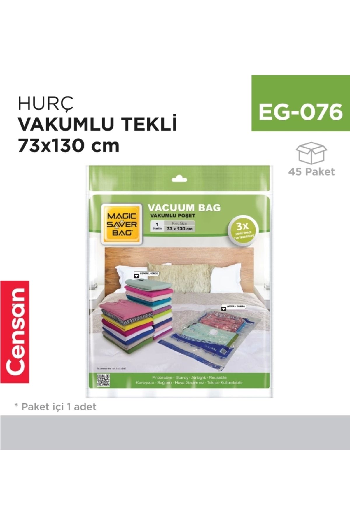 Censan-Curve Vacuumed Single 73 Cm*130 cm (Jumbo) 1