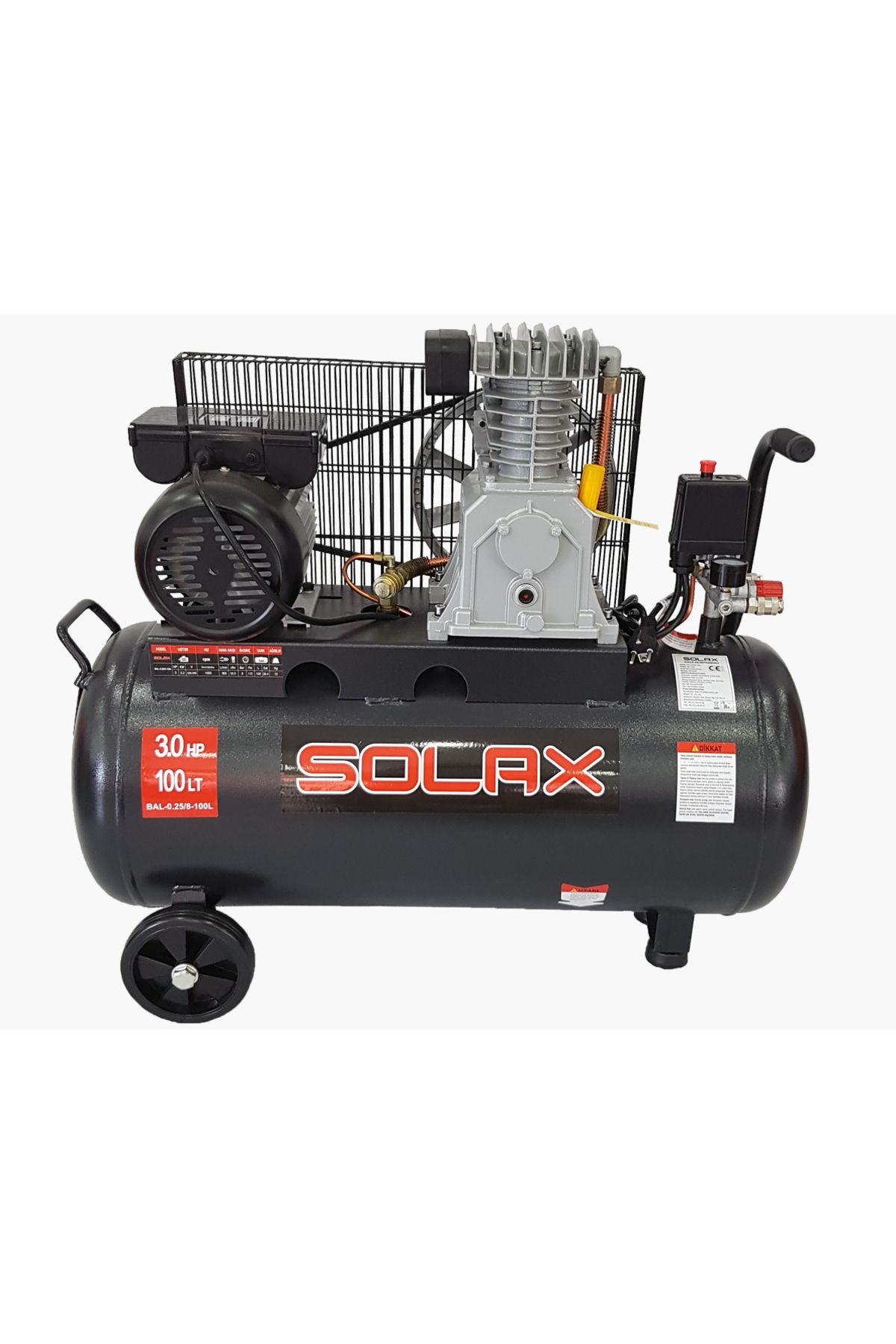 Solax BAL-0.25/8-100 Hava Kompresörü 100Lt