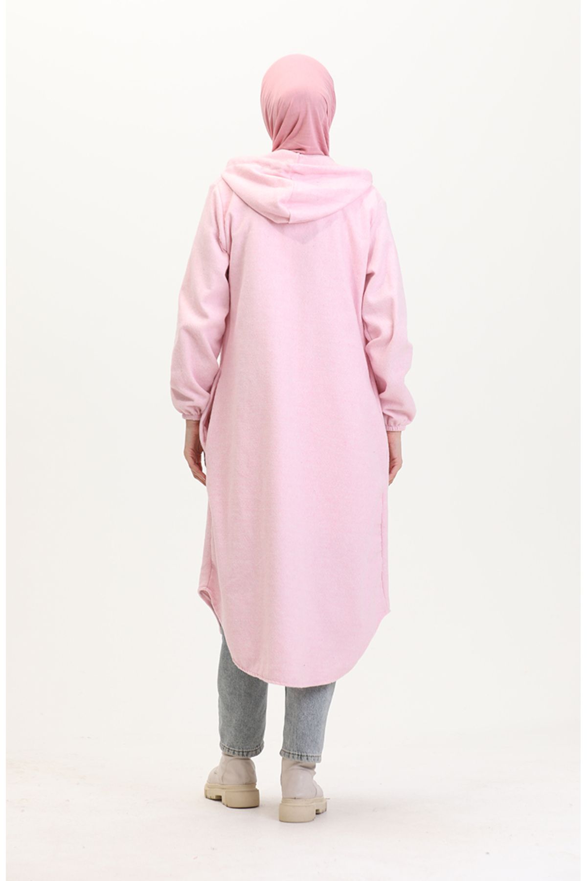 sefamerve-Pink Thin Stamp Hooded Cap - 0535-06 5