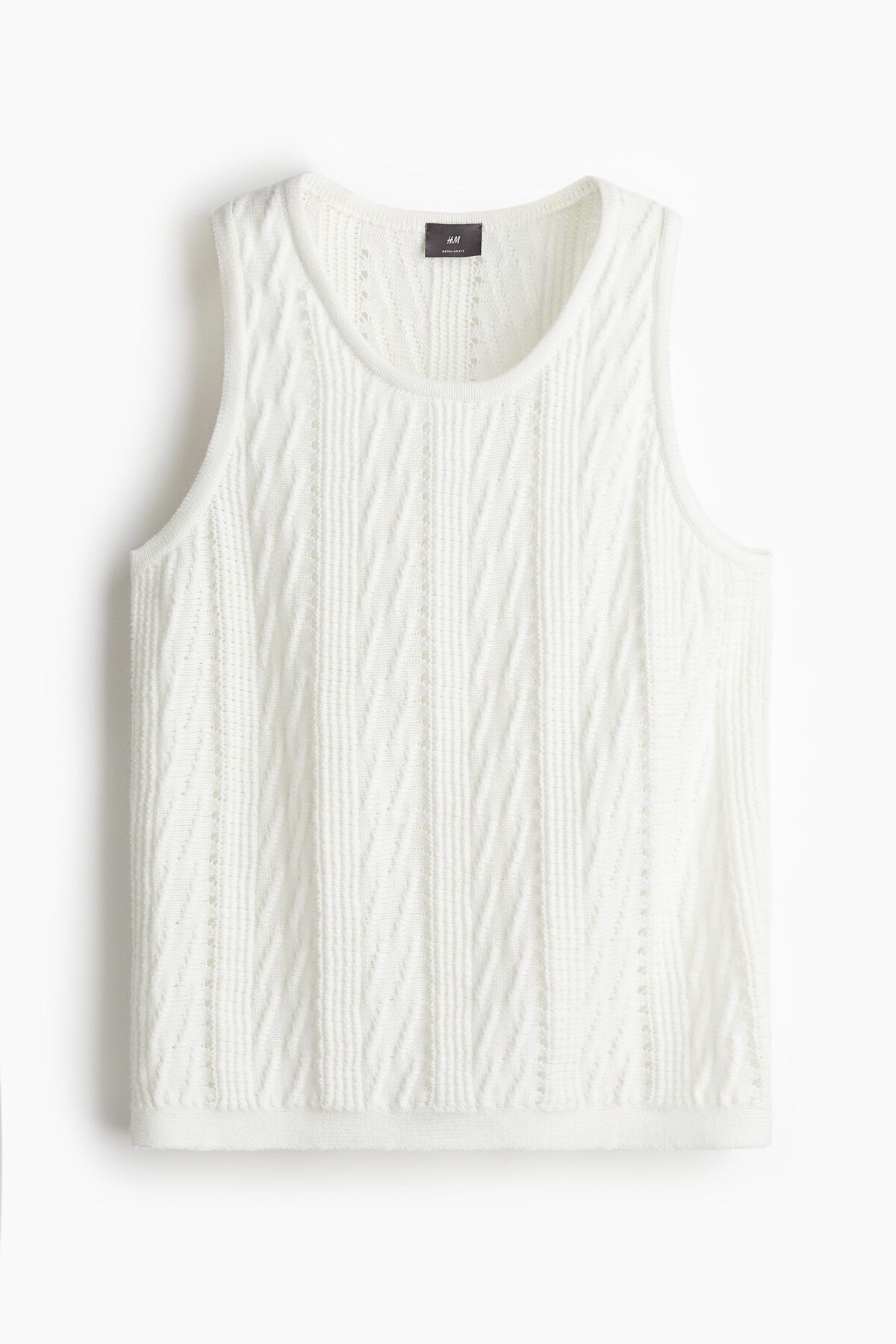 تی شرت سفید مردانه لباس بافتنی بدون آستین مناسب بالای H M H&M