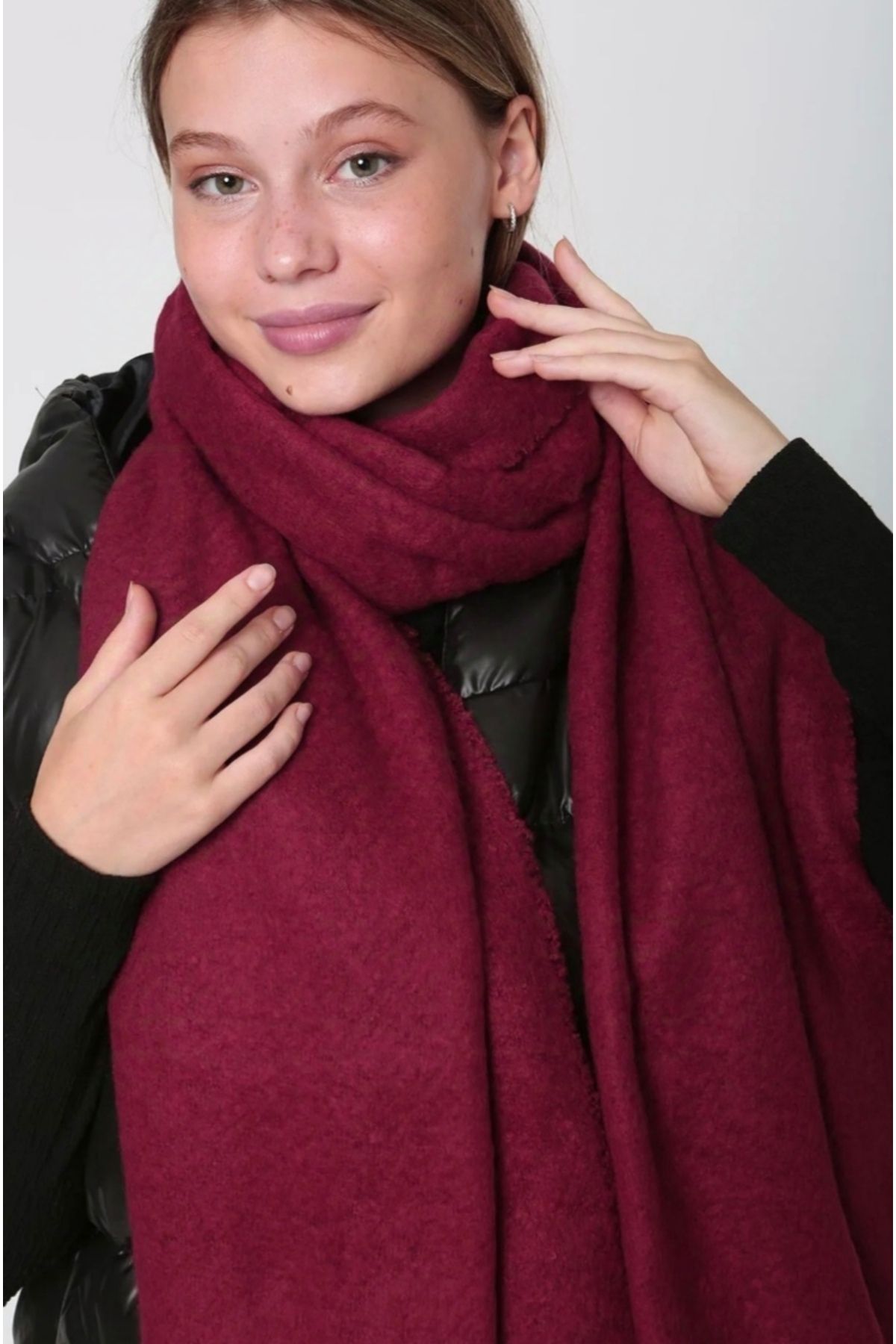 FRESCO SCARFS-Soft Textured Colorful Square Patterned Scarf Shawl Shoulder Shawl 3