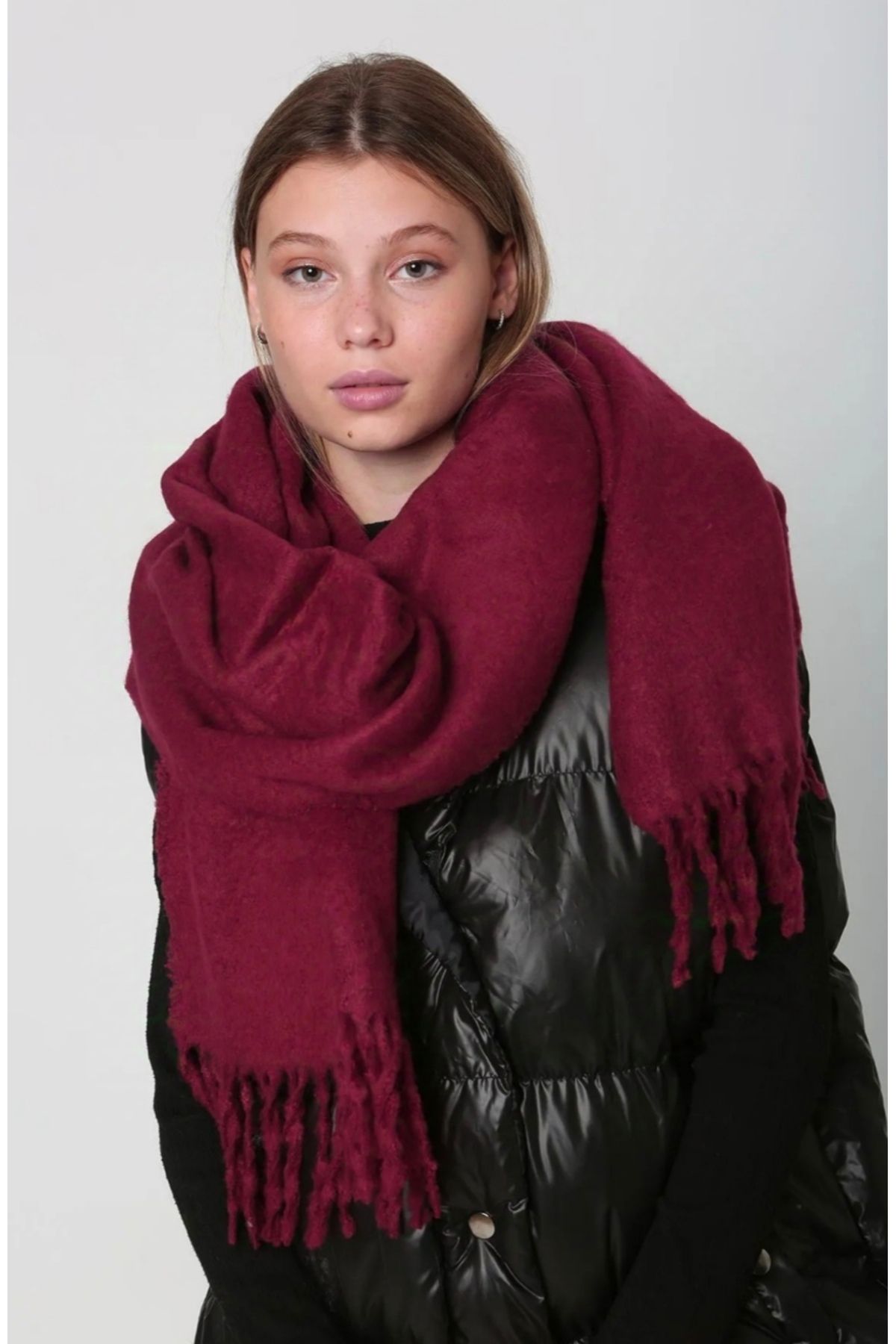 FRESCO SCARFS-Soft Textured Colorful Square Patterned Scarf Shawl Shoulder Shawl 2