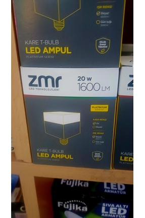 KRT ZMR 20WATT 1600LM KARE T-BULB E27 BEYAZ IŞIK LED AMPUL Gri Kasa