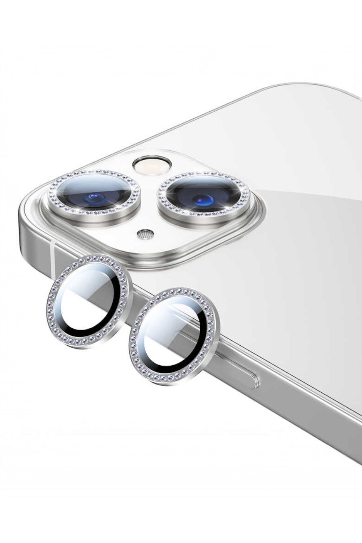 Iphone 13 - 13 Mini Uyumlu Parlak Taşlı Kamera Lens Koruyucu