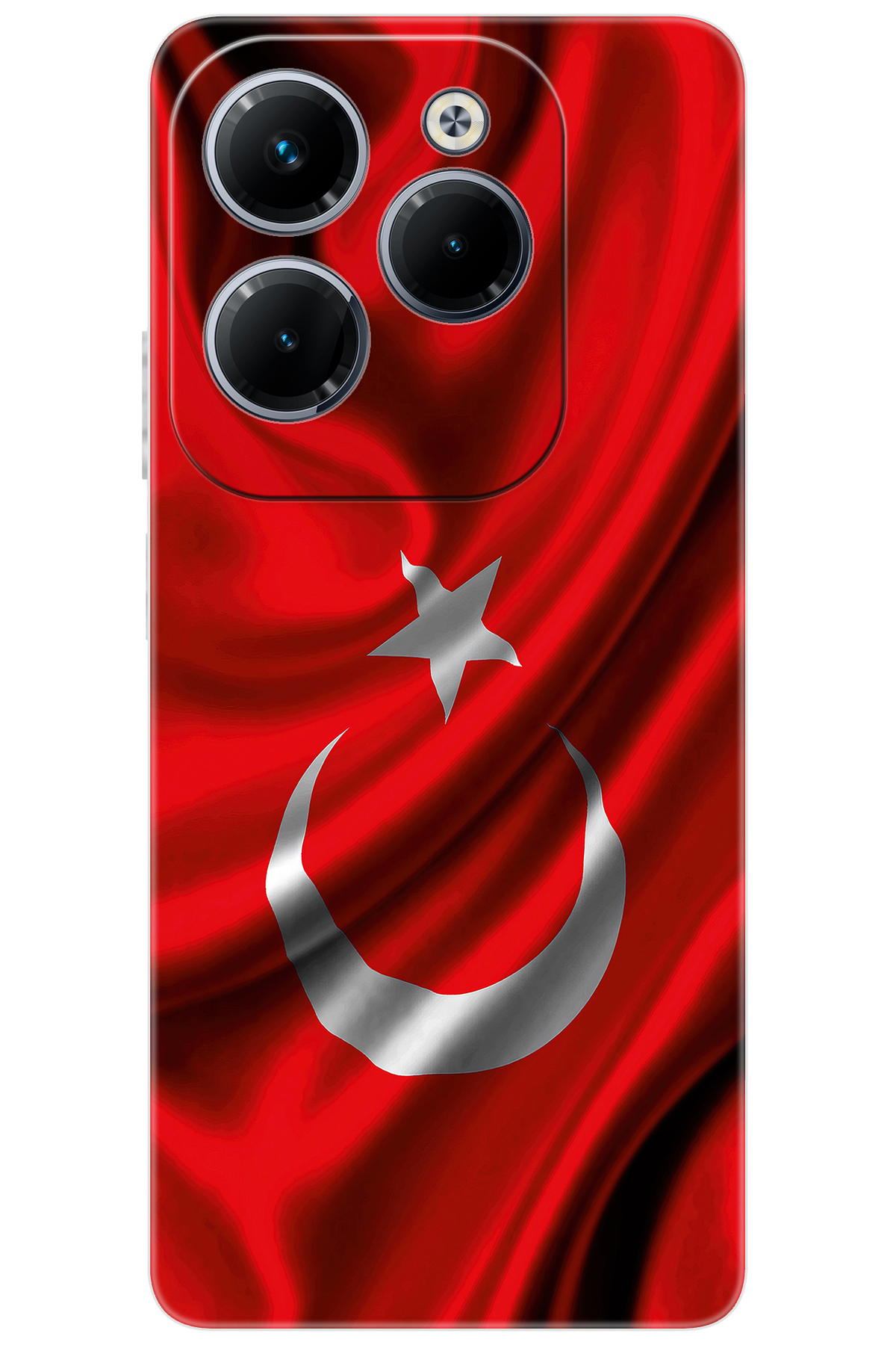 Infinix Hot 40 Pro (X6837) Compatible Sheath Pattern Printing Silicone Wavy Turkish Flag NGO:369 CP-C1JTdlQ