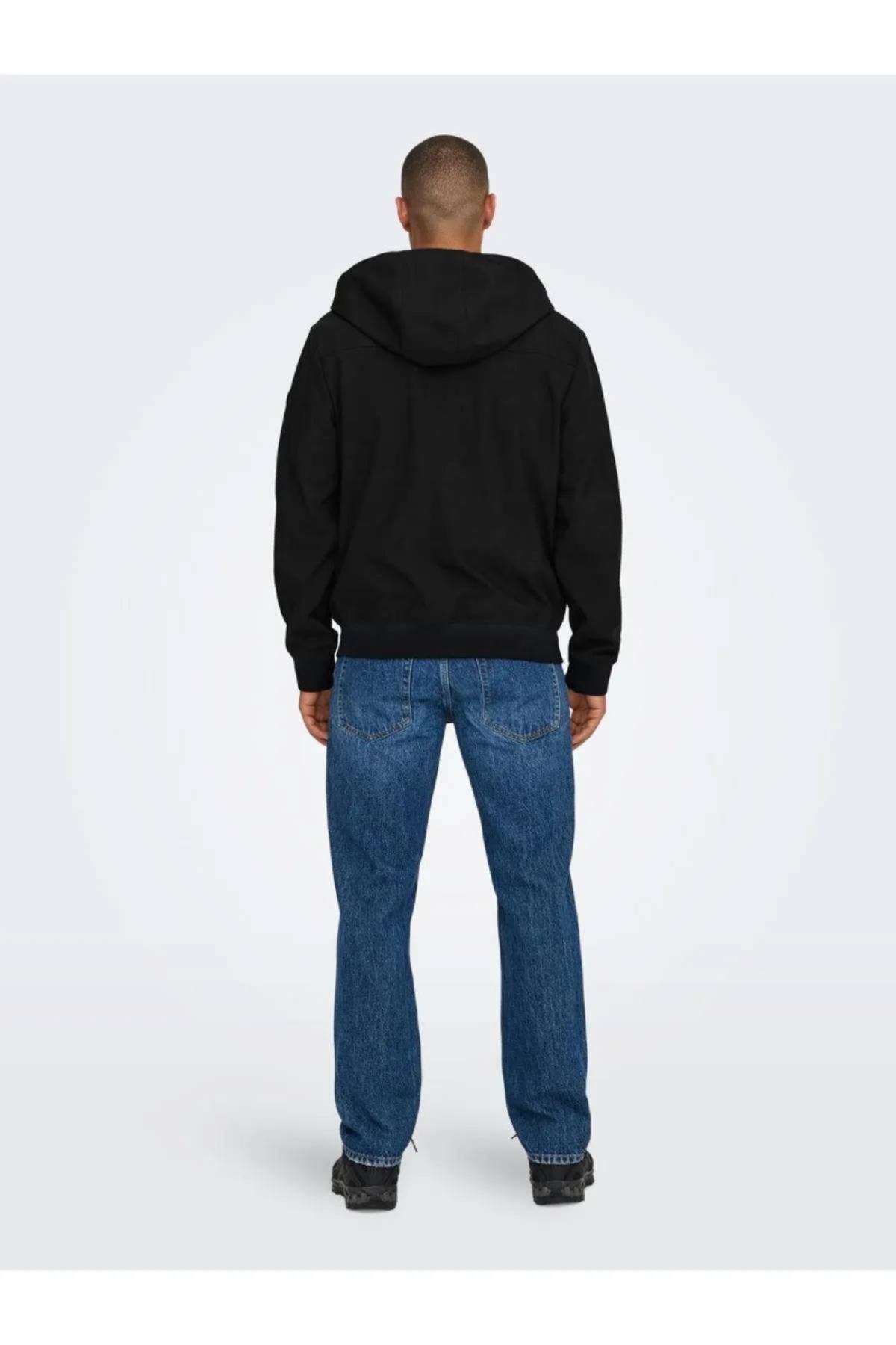 کت مردانه مشکی 22029276 Onsbowie Softshell Bomber Otw Noos Only & Sons