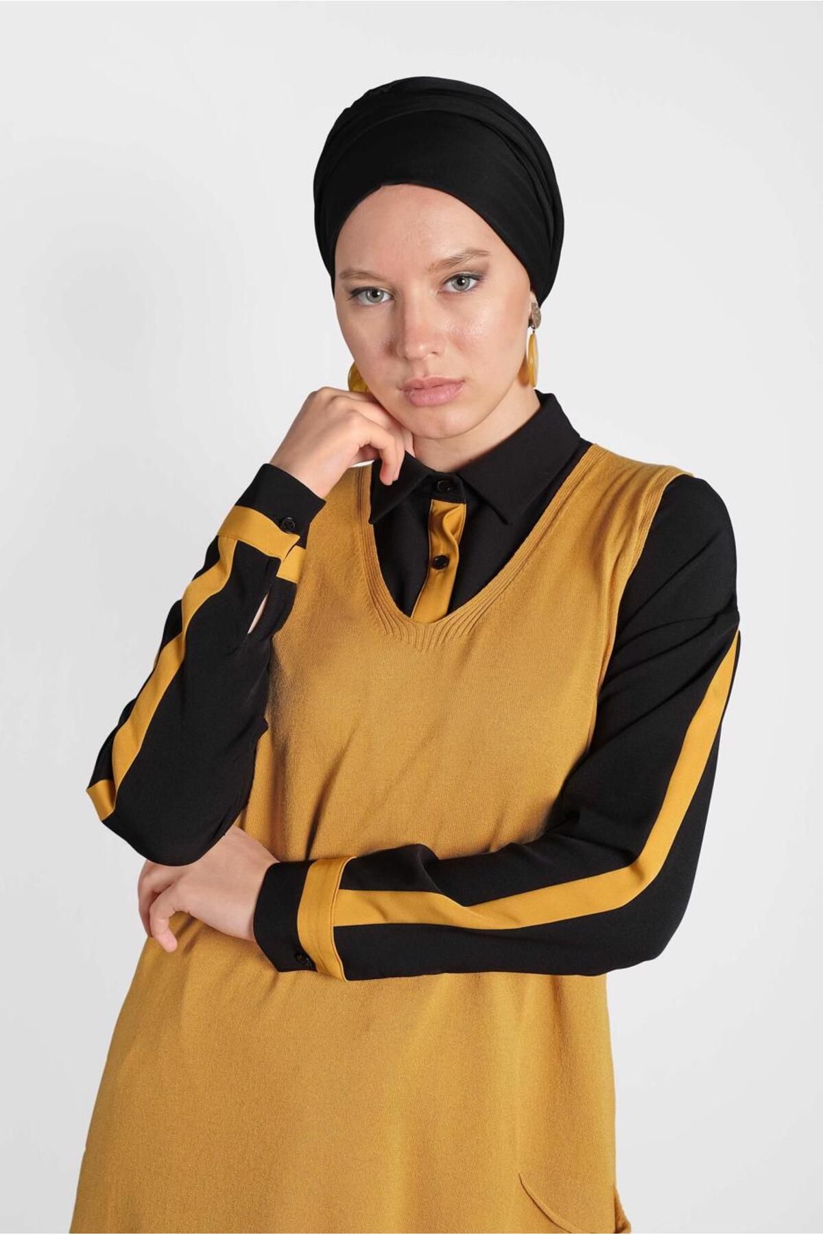 بافتنی یقه V تابستانی 40071 Alvina
