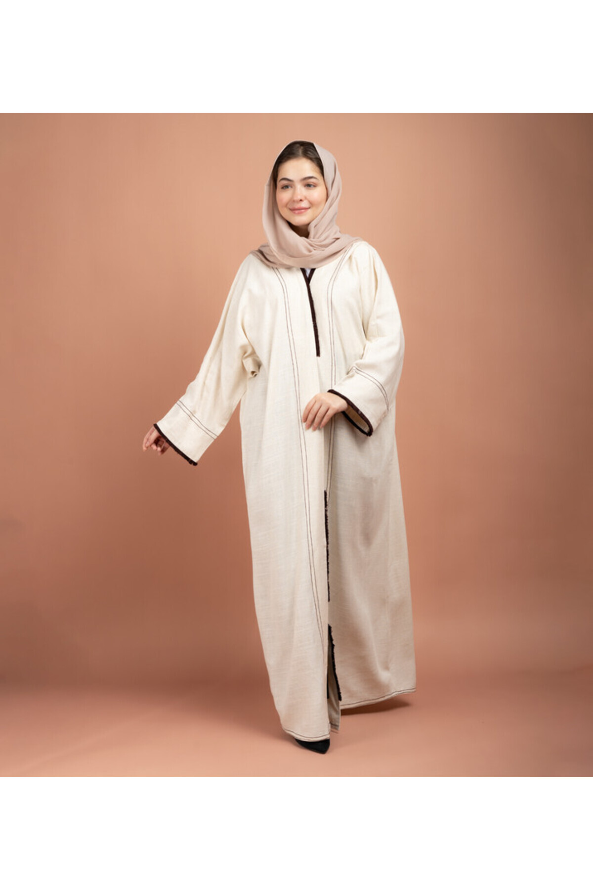 IKKXA-عباية اماراتية كريم لينين AIK5058 1