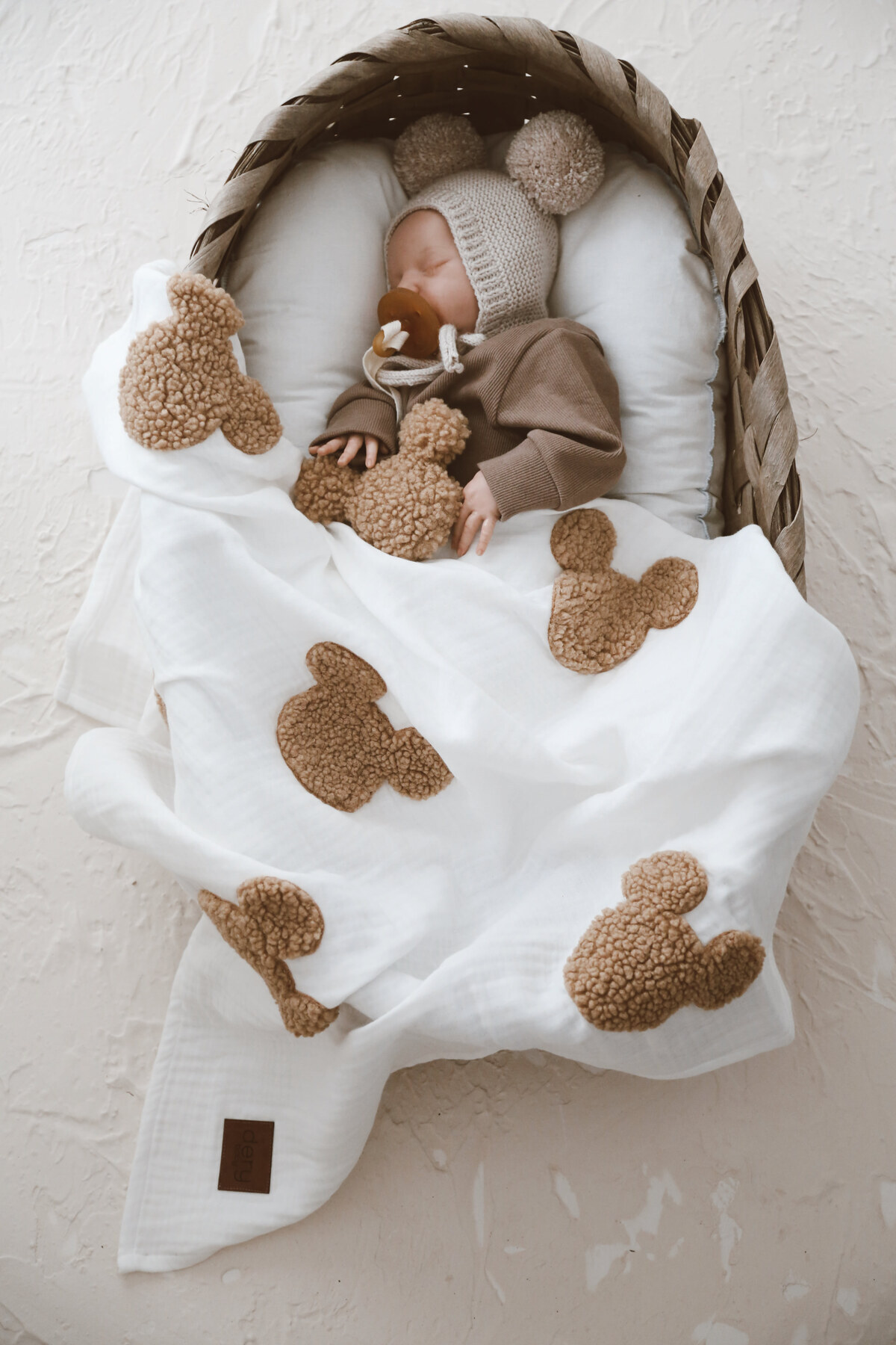 dery baby TAŞIMAK SİHİRDİR Teddy-Dört Kat Müslin Ekru Souris Battaniye fotoğrafı 3 (önizleme)